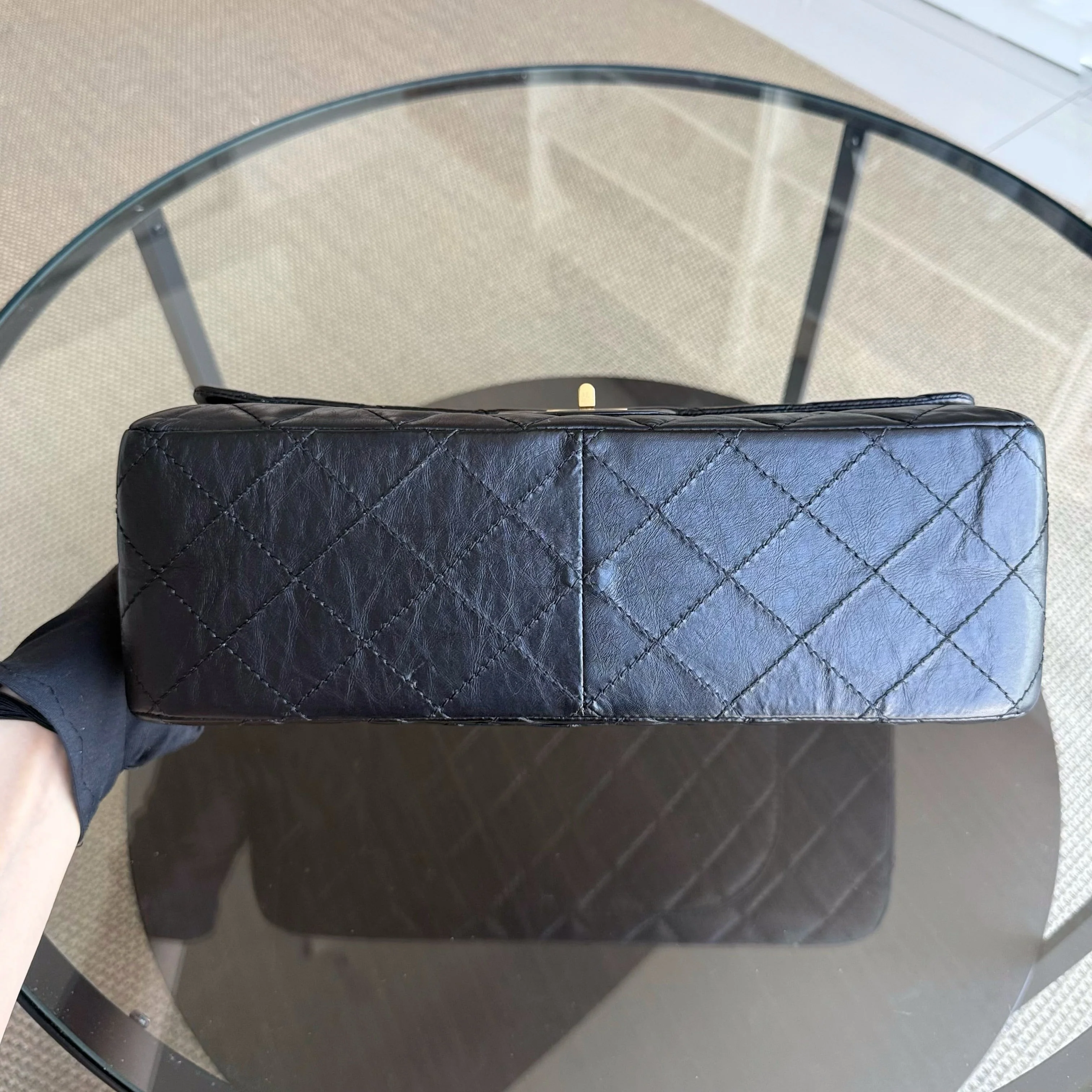 Chanel 2.55 Reissue 227 - Quilted Aged Calfskin Black Gold Hardware