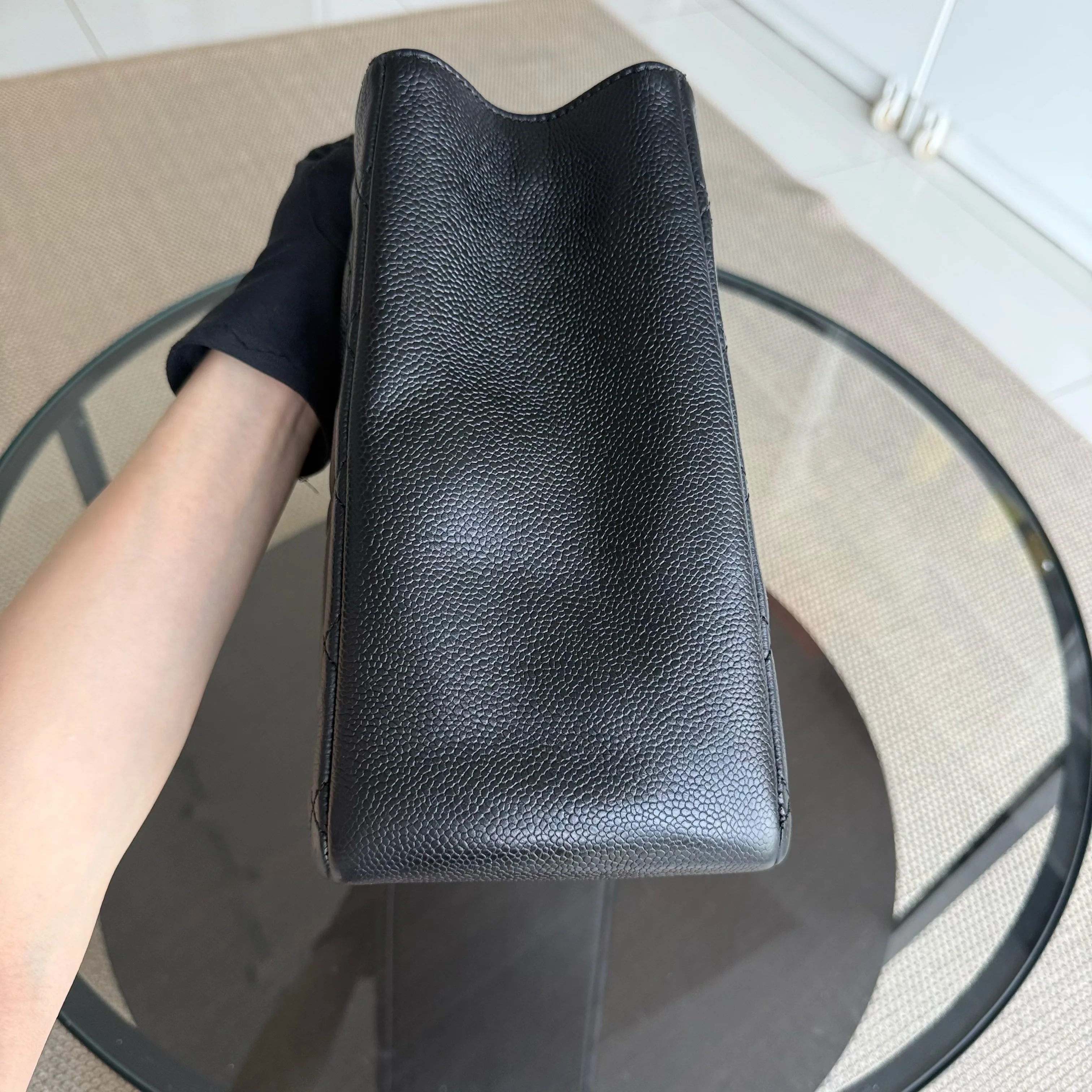 Chanel GST Grand Shopping Tote - Caviar Quilted Grained Calfskin Black Gold Hardware