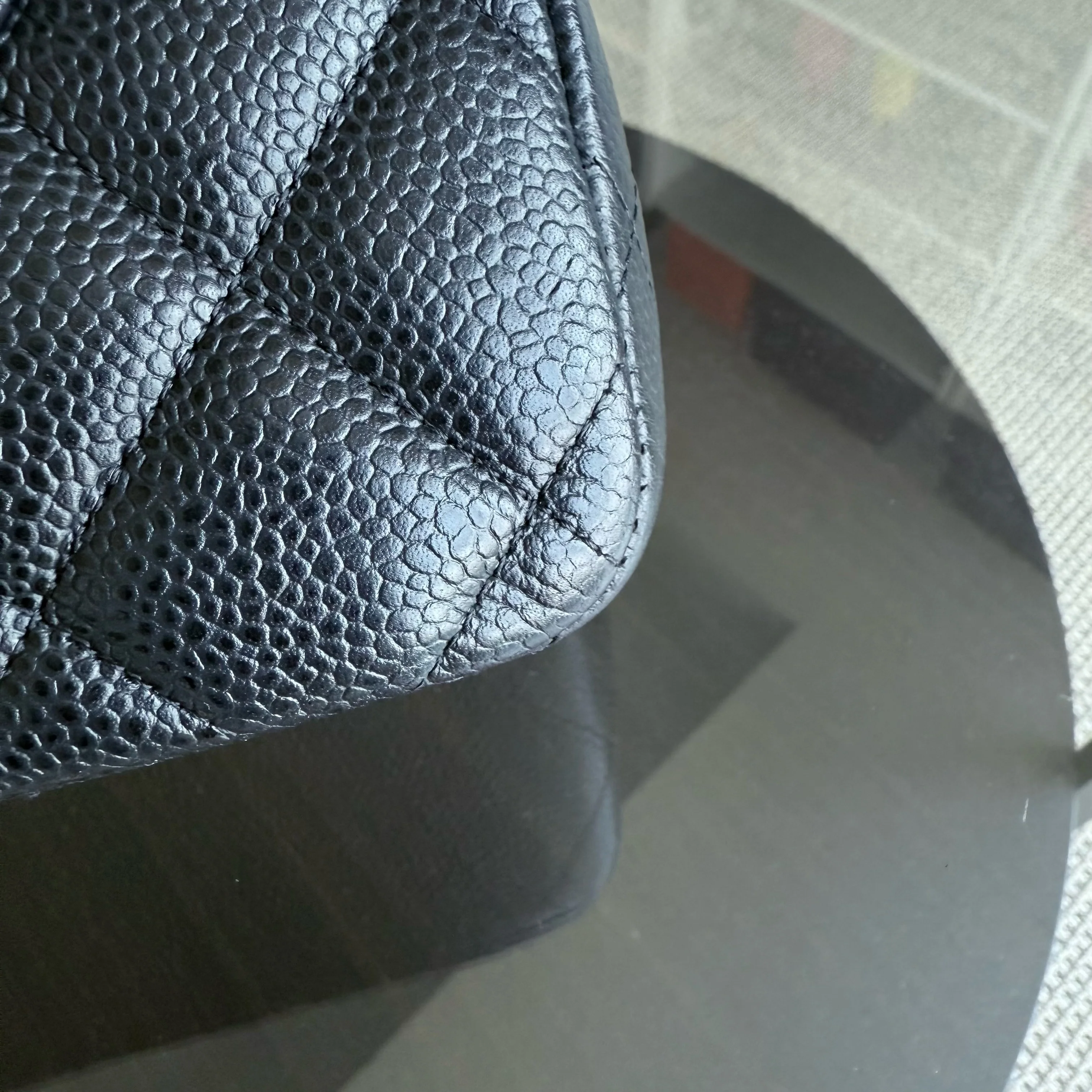 Chanel Classic Flap Jumbo - Caviar 30CM Double Flap Quilted Grained Calfskin Black Gold Hardware Series 16