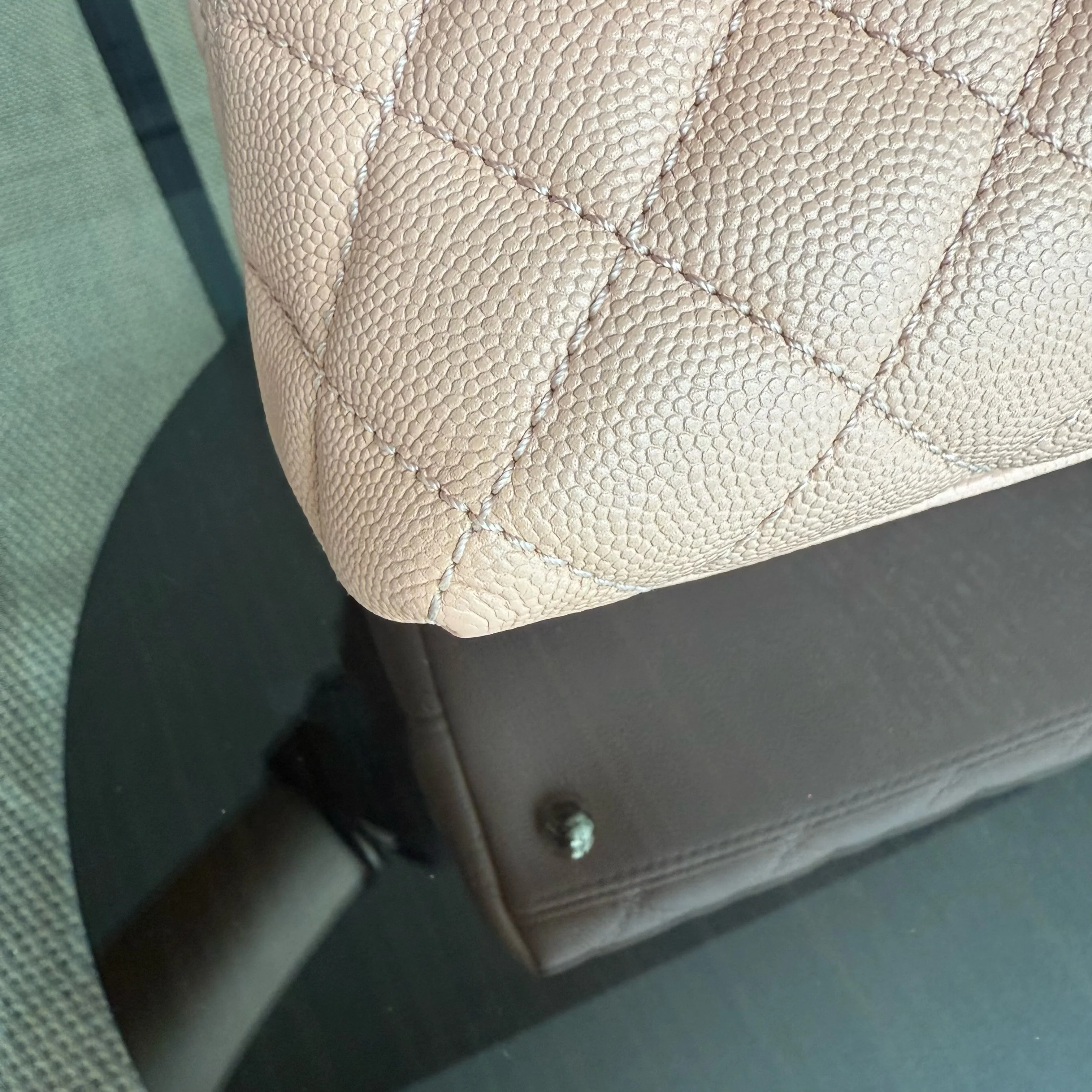 Chanel Coco Handle Medium - Caviar Quilted Grained Calfskin Beige Gold Hardware Series 31