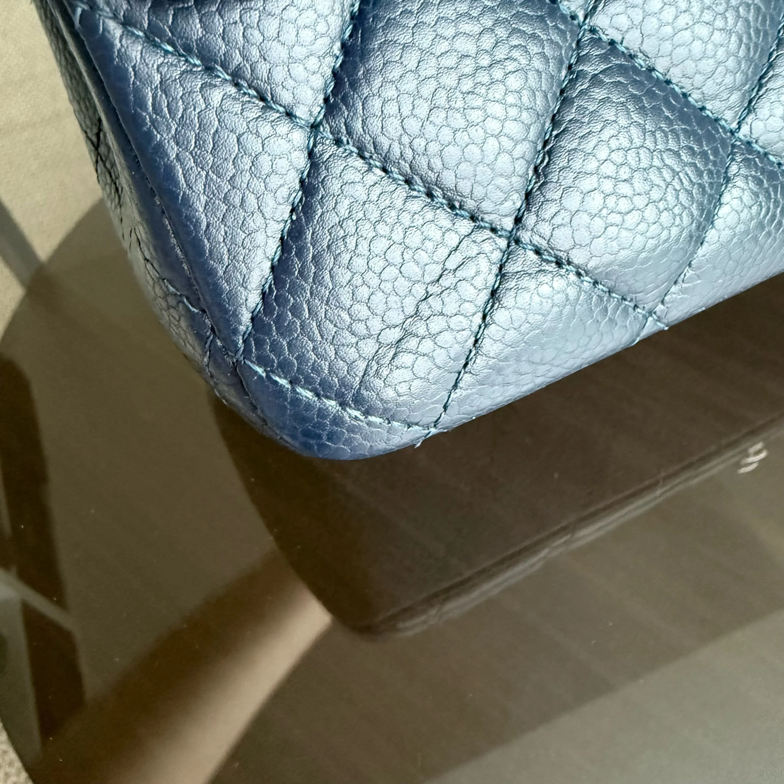 Chanel Classic Flap Medium - Caviar 25CM Quilted Dark Midnight Blue Silver Hardware Series 19