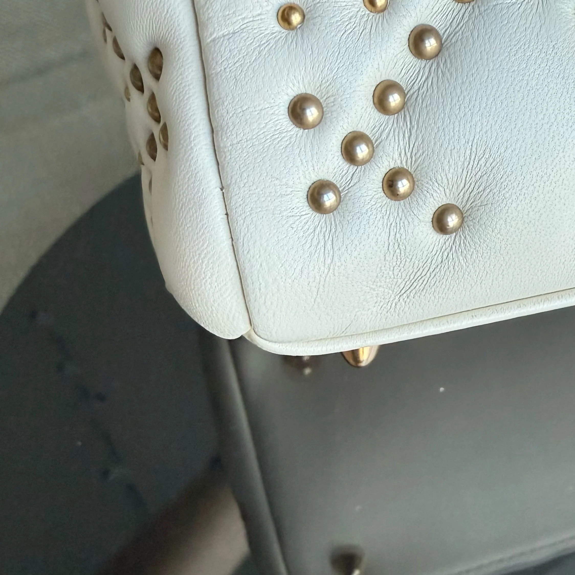 Dior Lady Medium - Cannage Calfskin Studded White Gold Hardware Zip Version