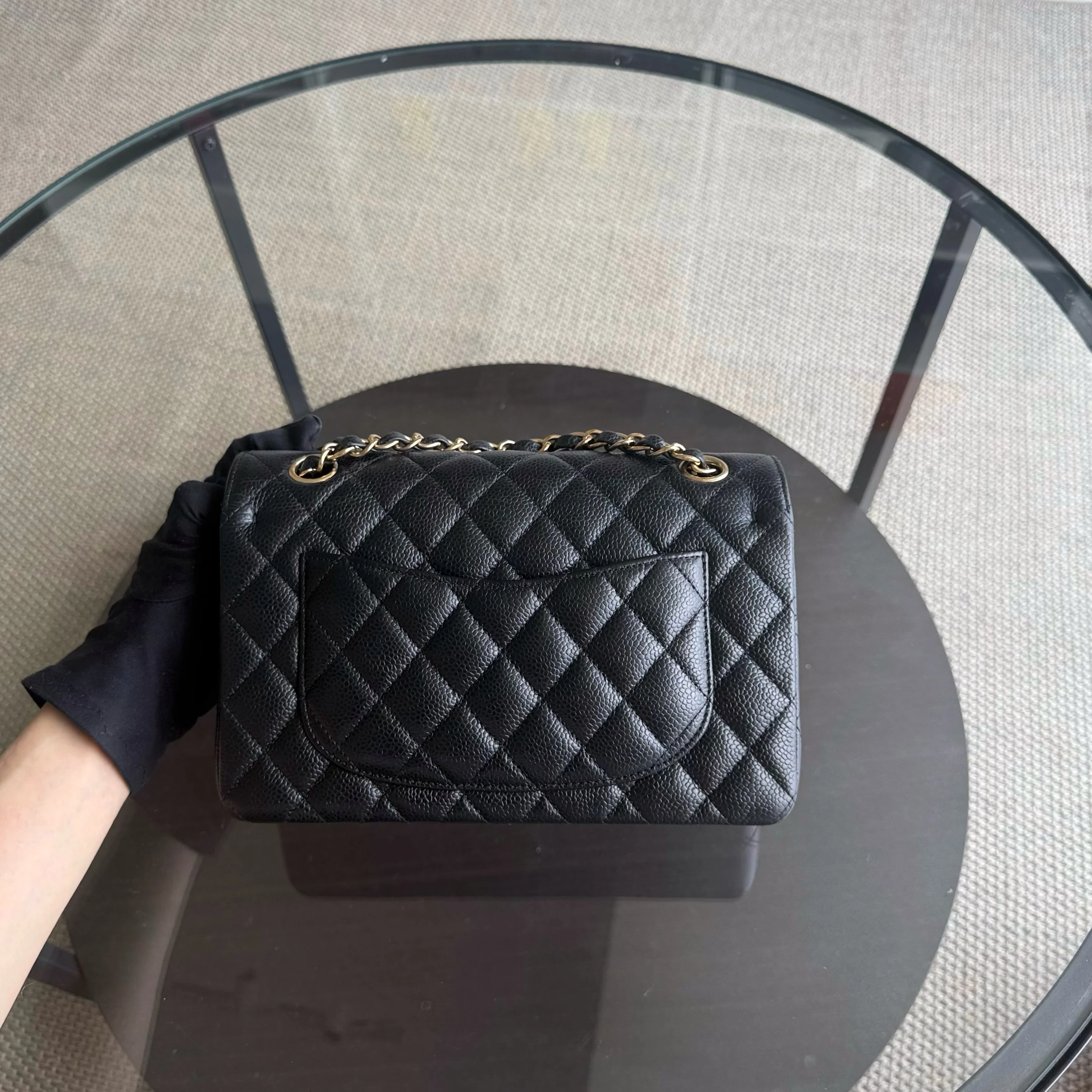 Chanel Classic Flap Small - Caviar 23CM Quilted Black Gold Hardware Series 25