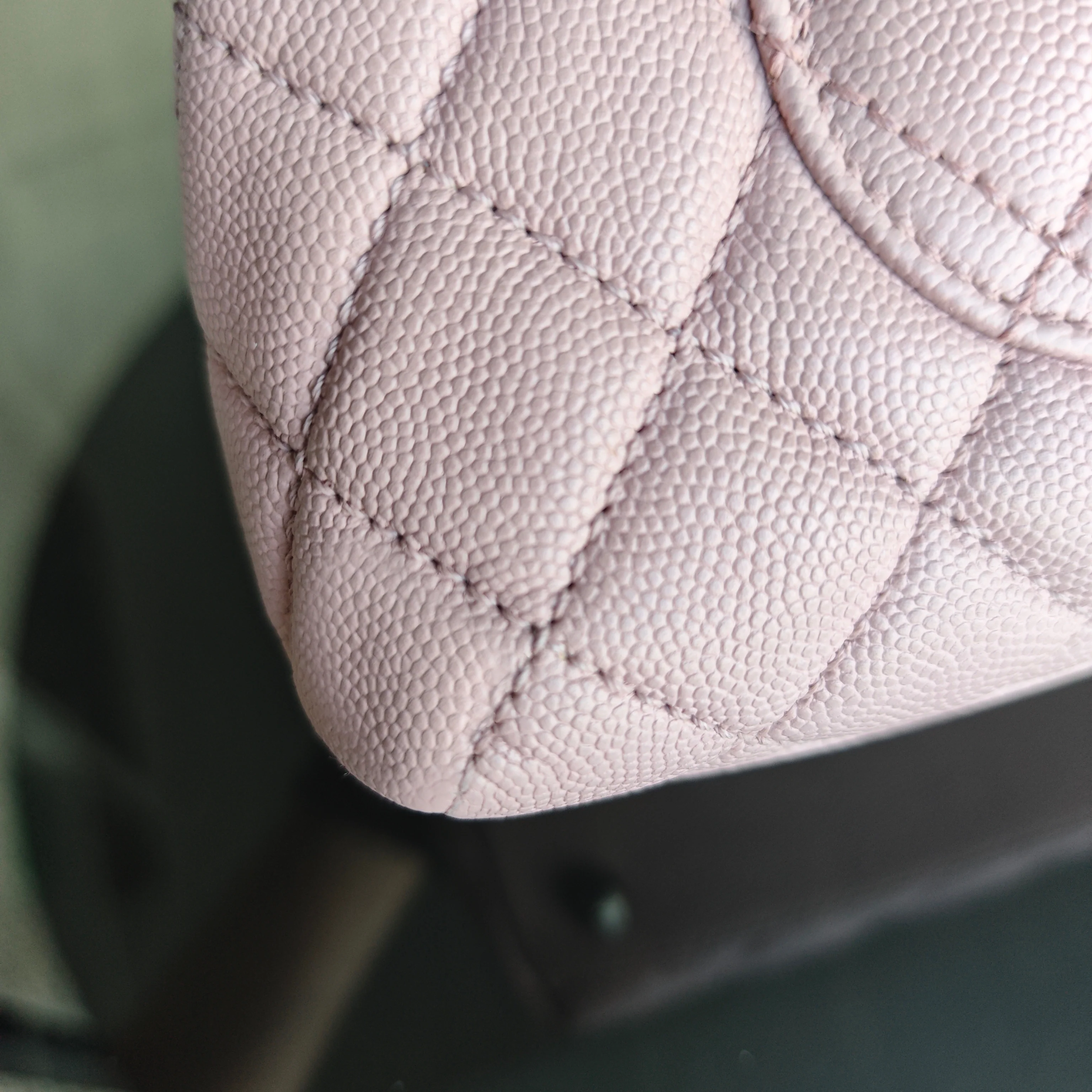 Chanel Coco Handle Small - Caviar Quilted Grained Calfskin Light Pink Silver Hardware Series 23