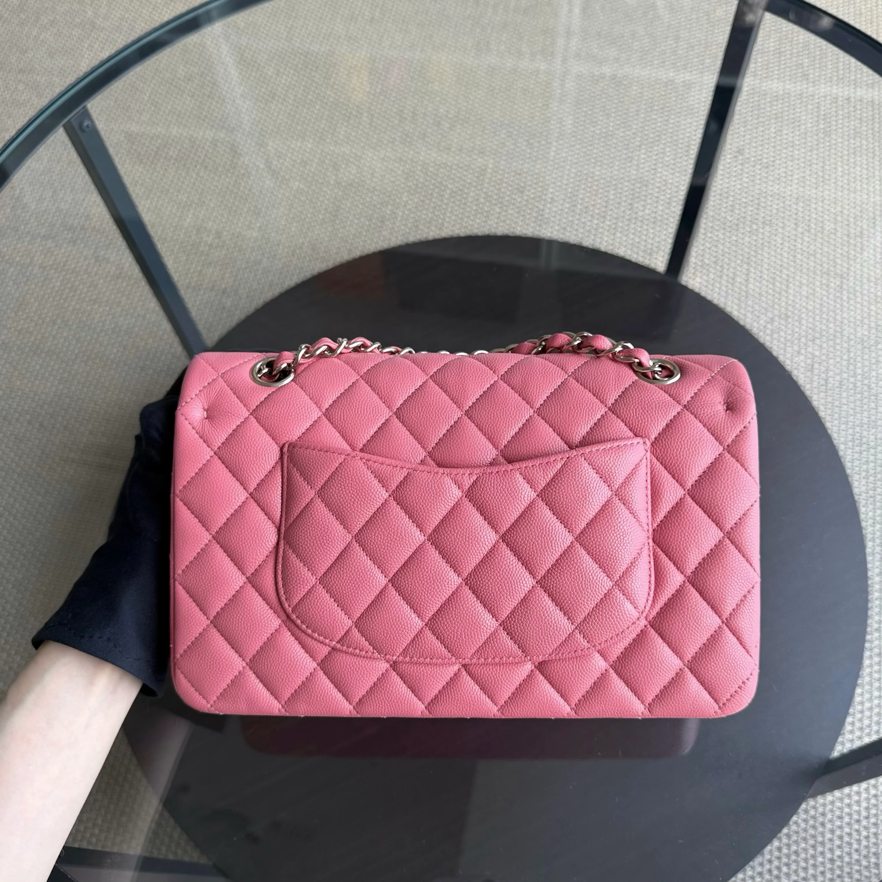 Chanel Classic Flap Medium - Caviar 25CM Quilted Grained Calfskin Pink Gold Hardware Series 28