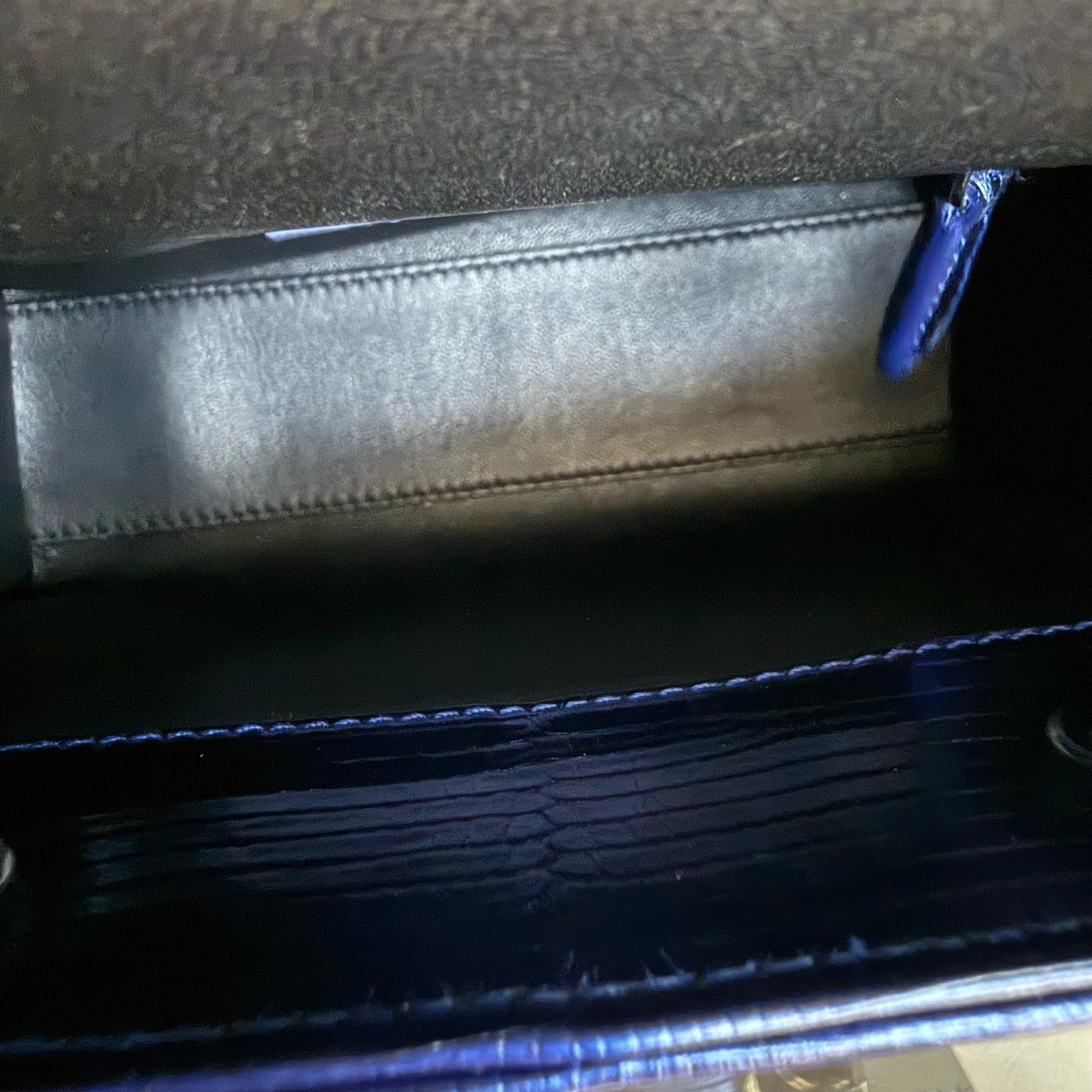 Dior Lady Mini - Exotic Lizard Blue Silver Hardware