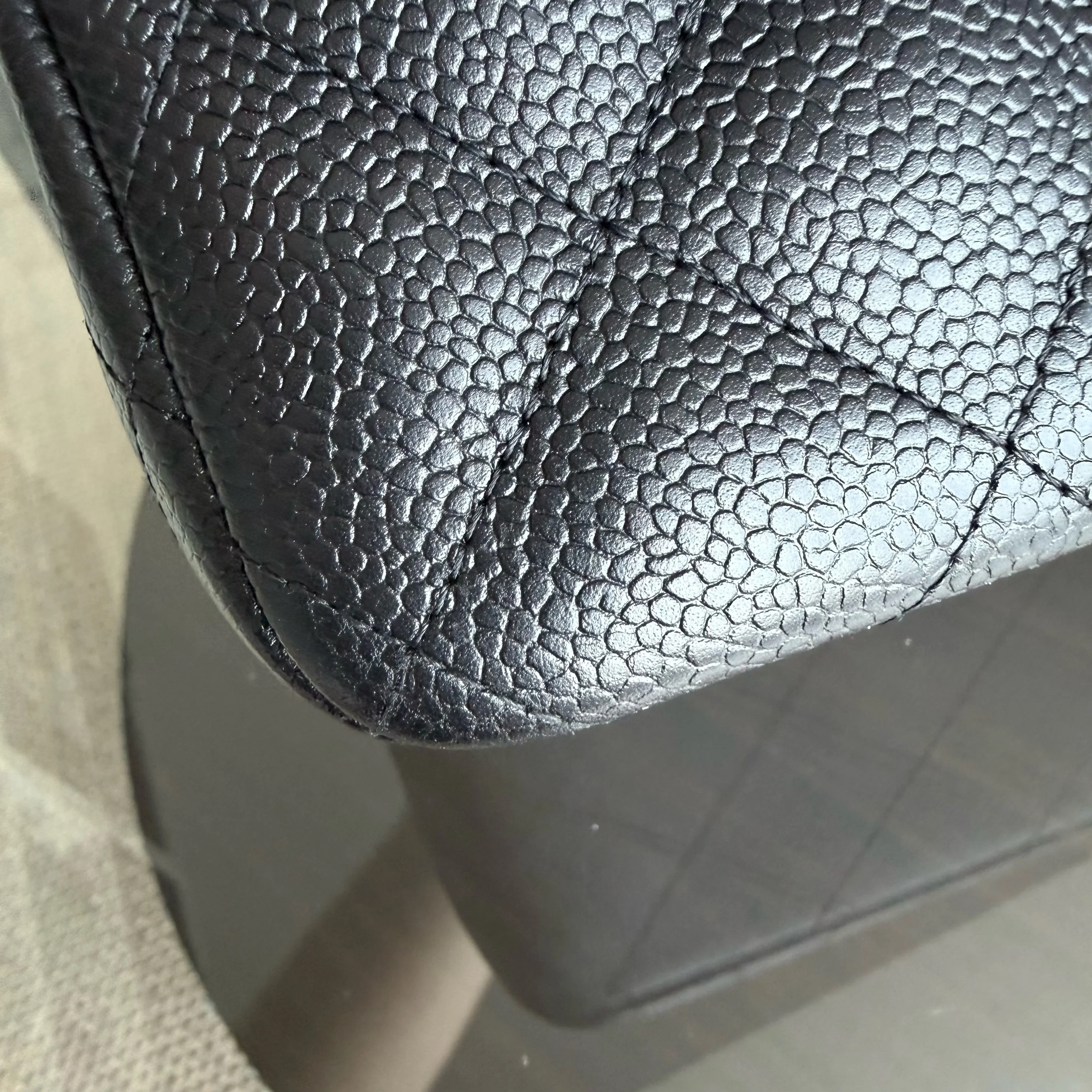 Chanel Classic Flap Jumbo - Caviar 30CM Double Flap Quilted Black Silver Hardware