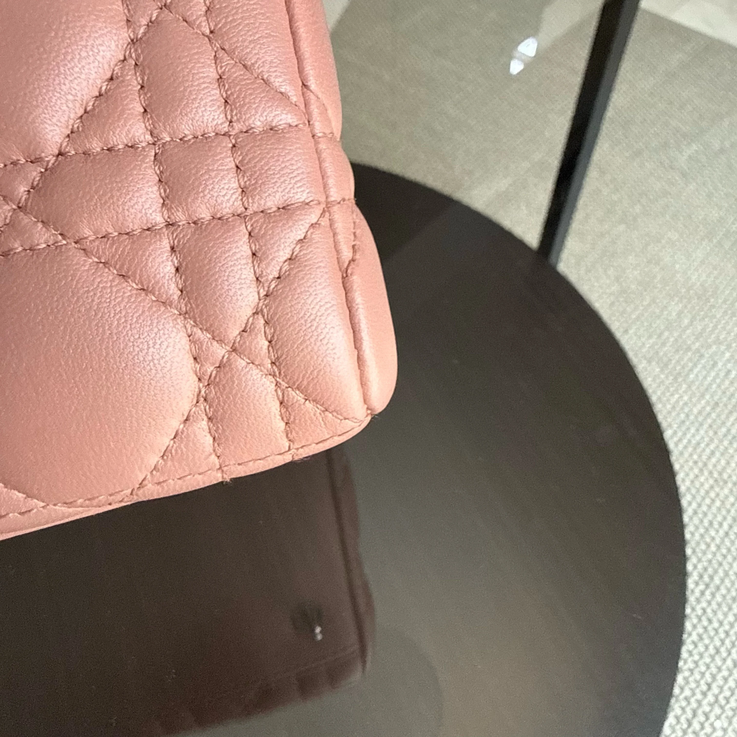 Dior Lady Medium - Cannage Lambskin Blush Gold Hardware Strap