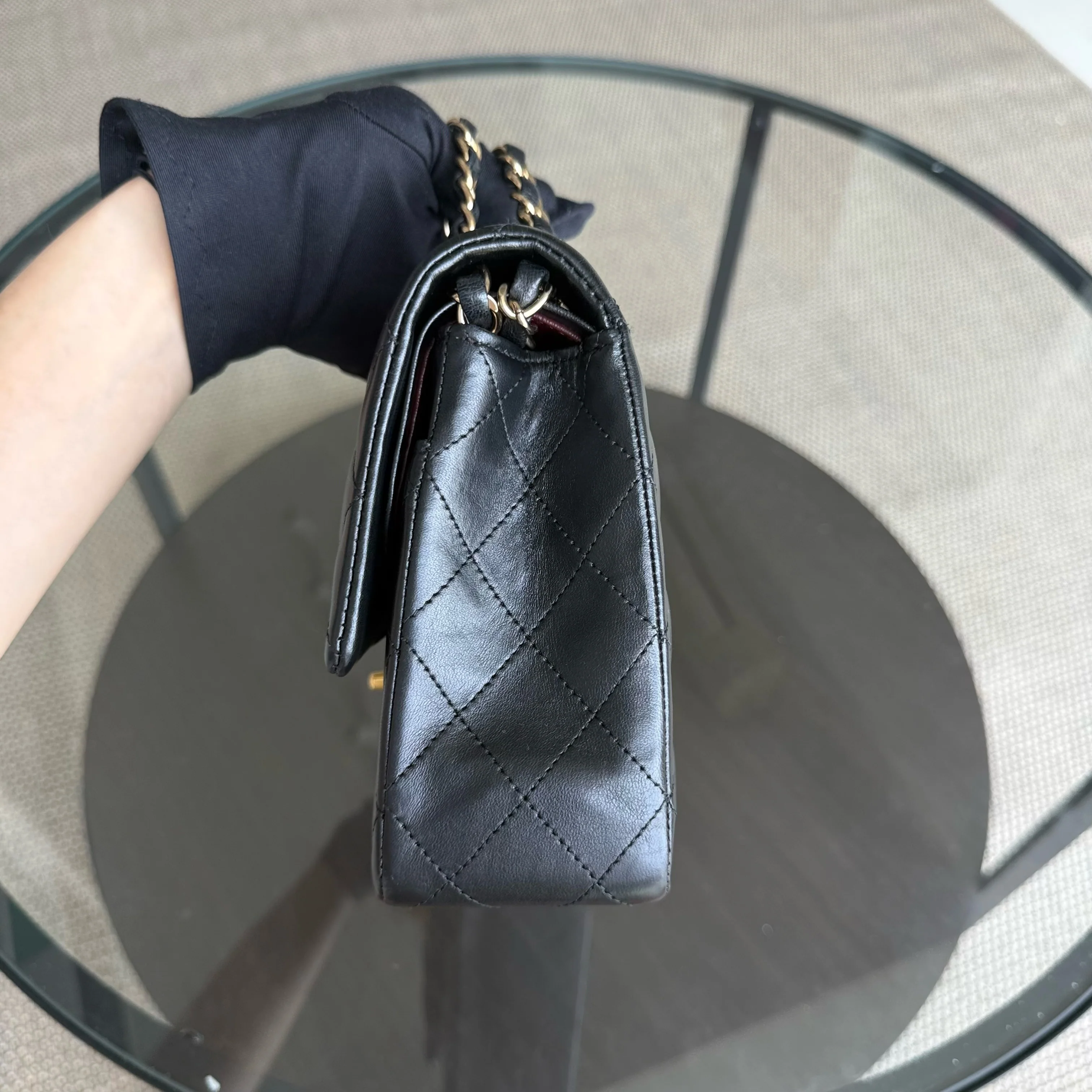 Chanel Classic Flap Medium - 25CM Quilted Lambskin Black Gold Hardware