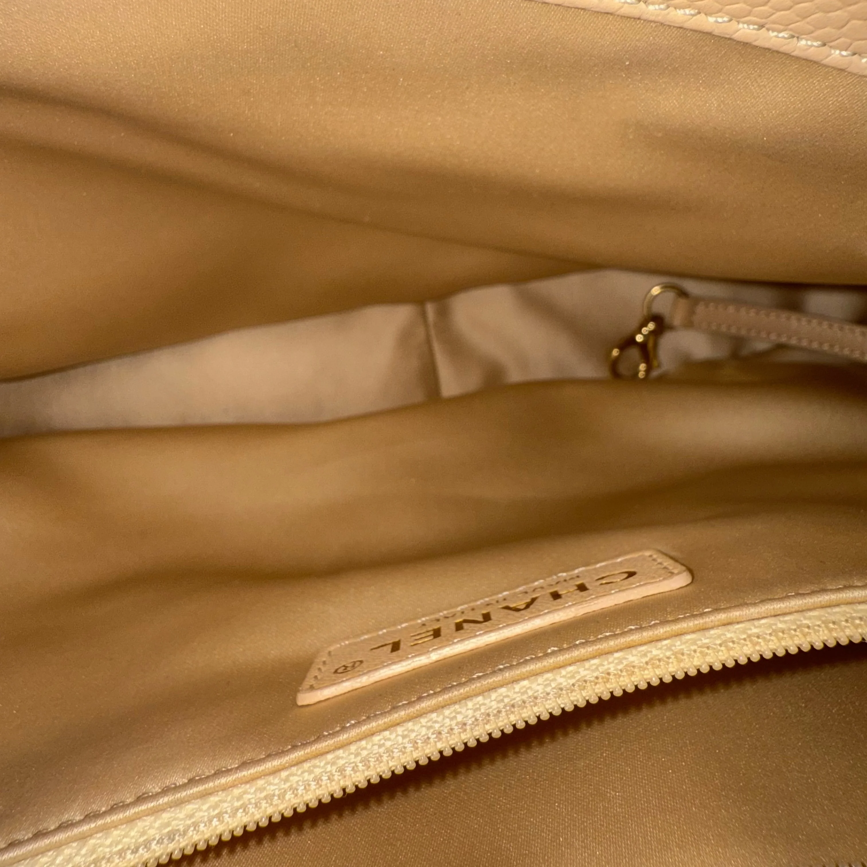 Chanel GST Grand Shopping Tote - Caviar Grained Calfskin Light Beige Gold Hardware Series 13