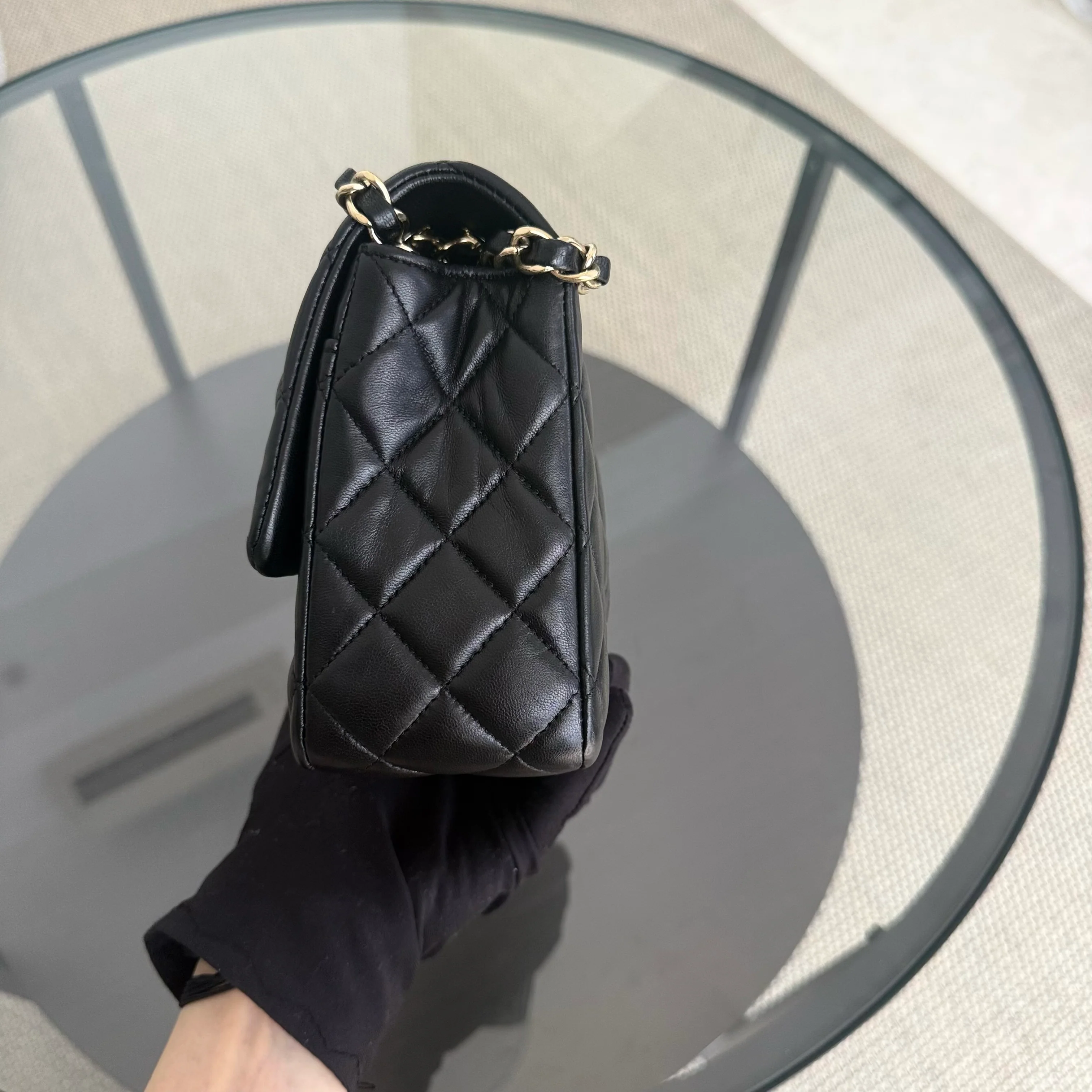 Chanel Classic Flap Medium - Special Valentine Edition 25CM Quilted Lambskin Black Gold Hardware Series 19