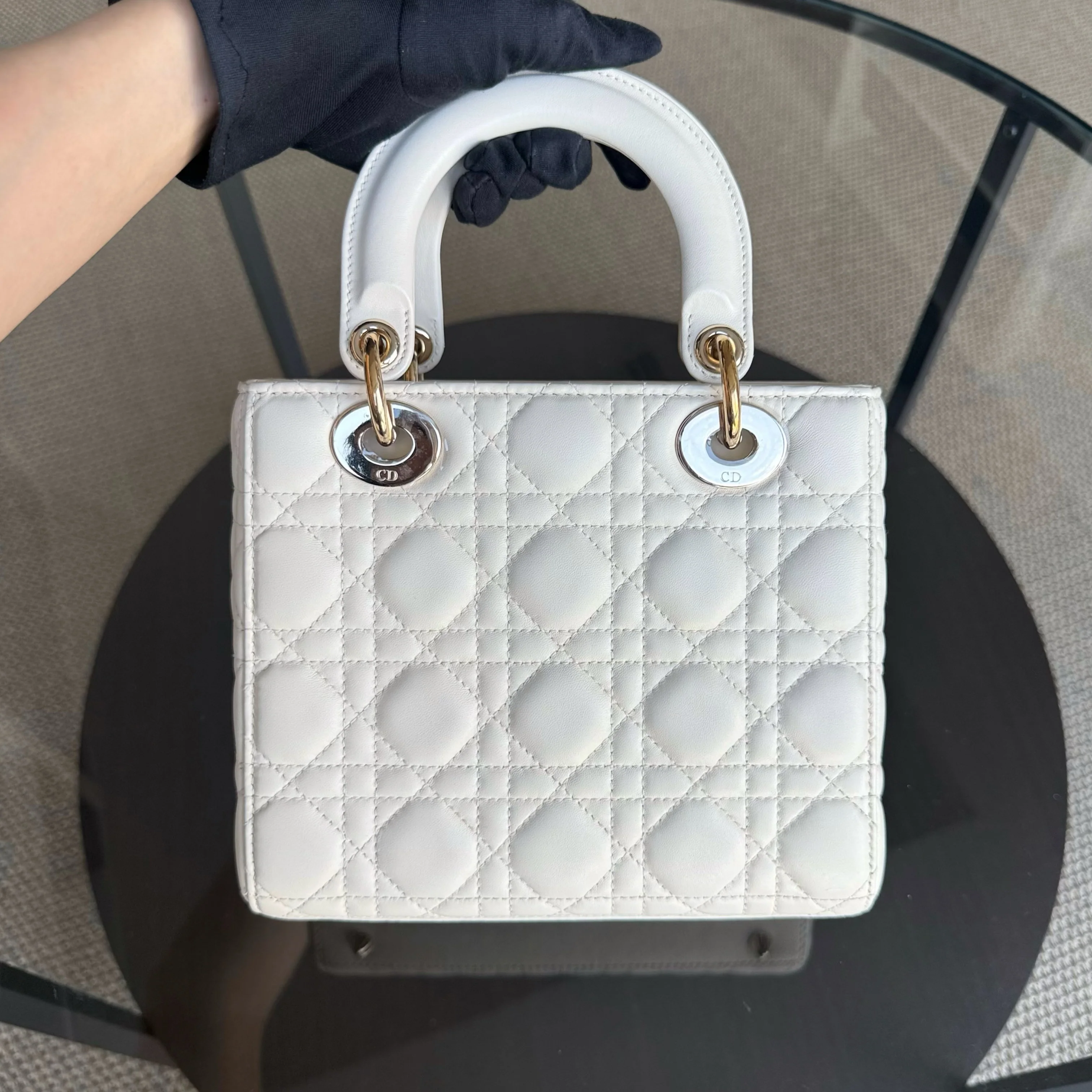Dior MyABC Lady Small - Cannage Lambskin White Gold Hardware