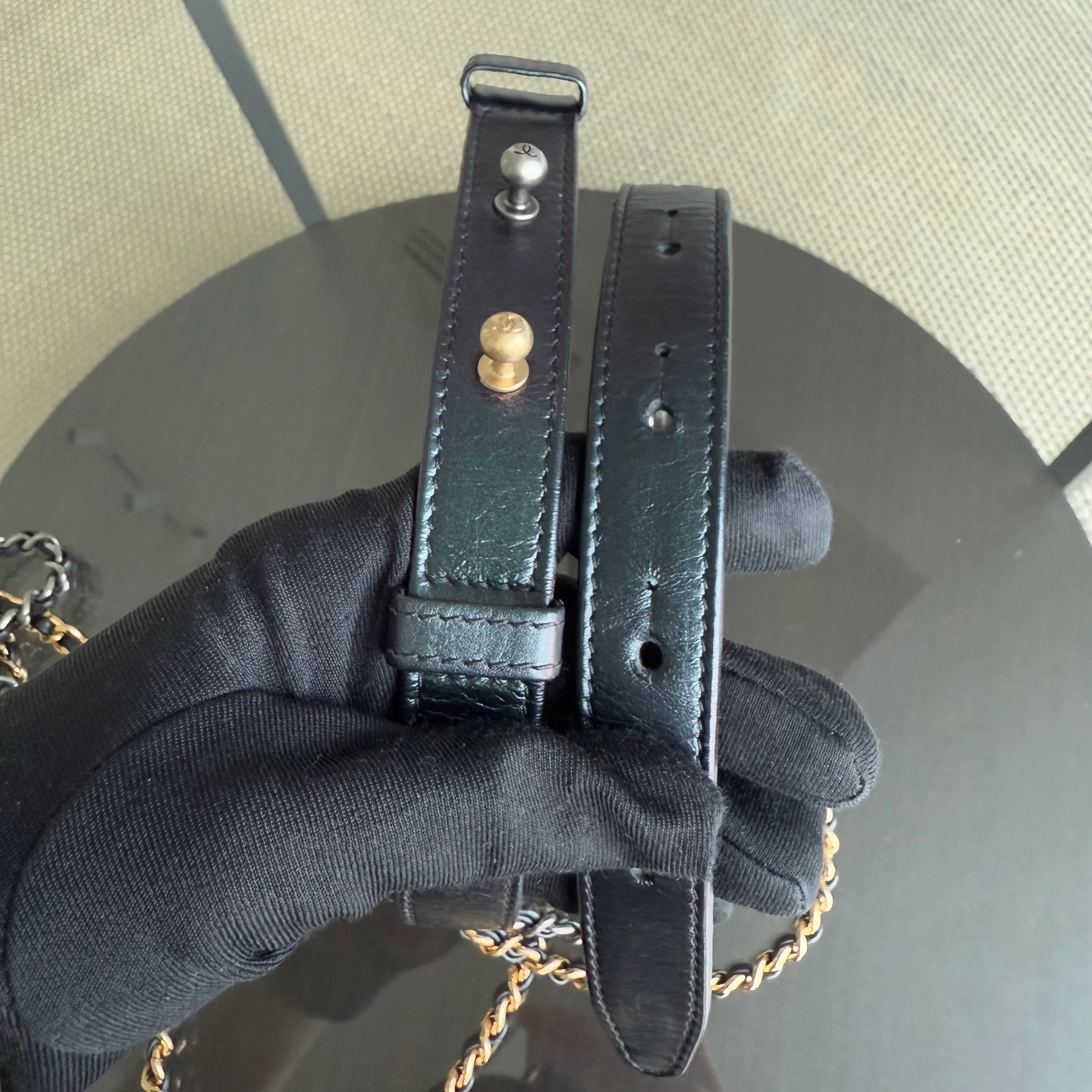 Chanel Gabrielle Small - Quilted Calfskin Black Gold Hardware