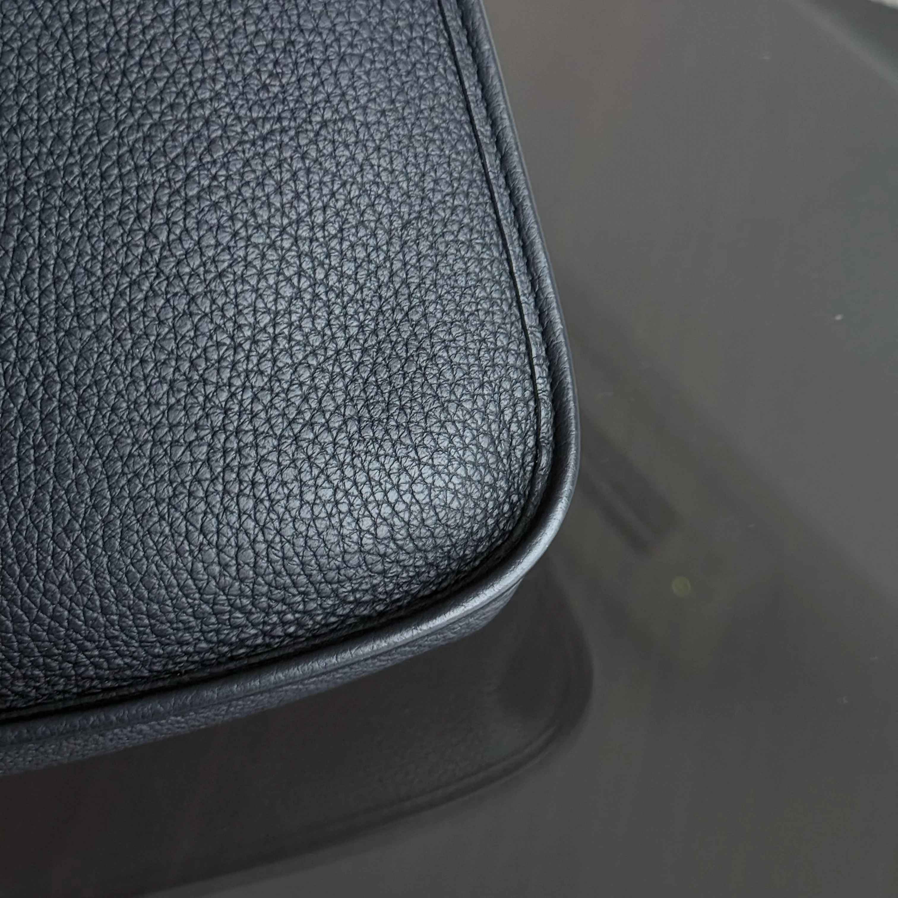 Hermes Evelyn Mini - Clemence Y Stamp Black Gold Hardware