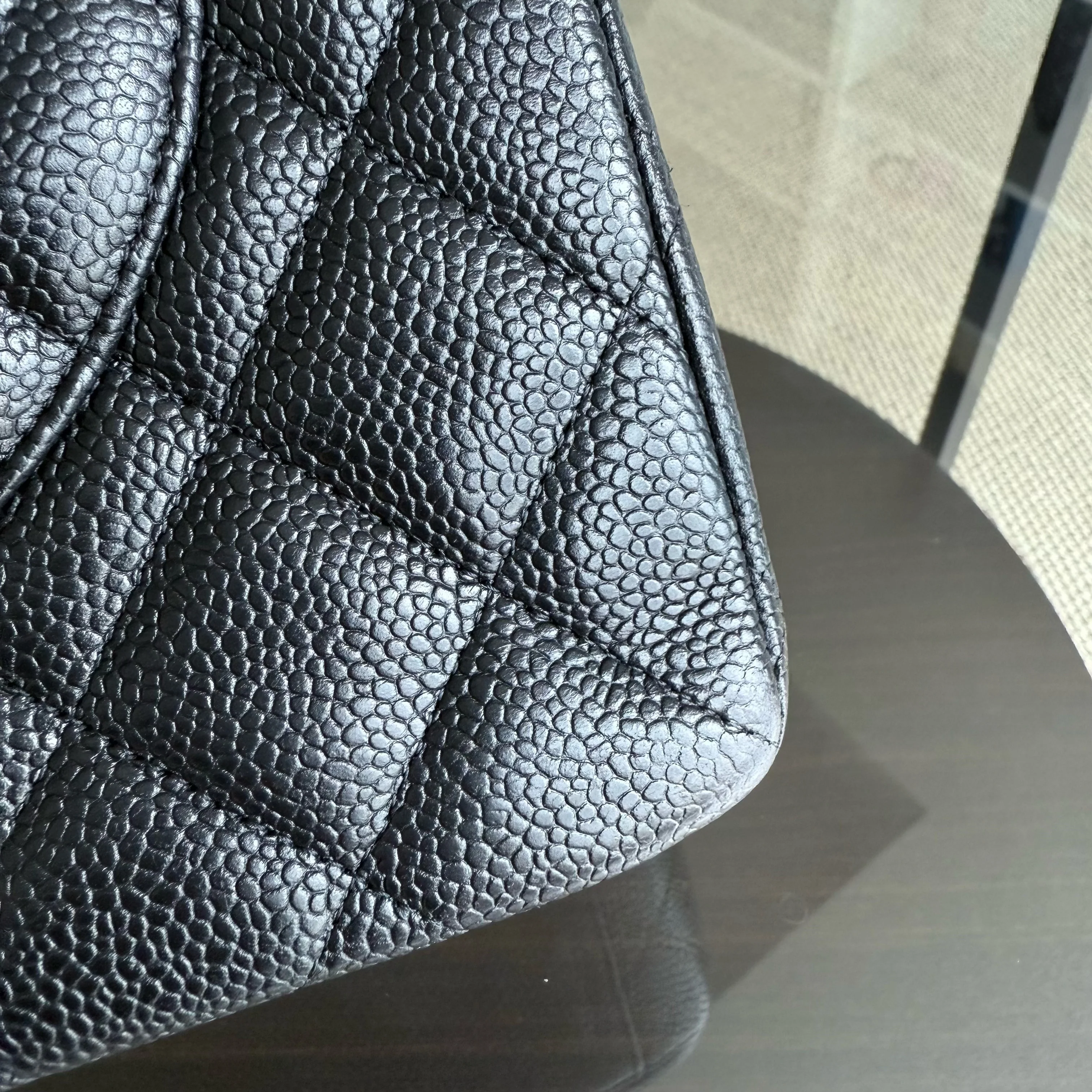 Chanel Classic Flap Maxi - Caviar 33CM Single Flap Black Gold Hardware Series 13