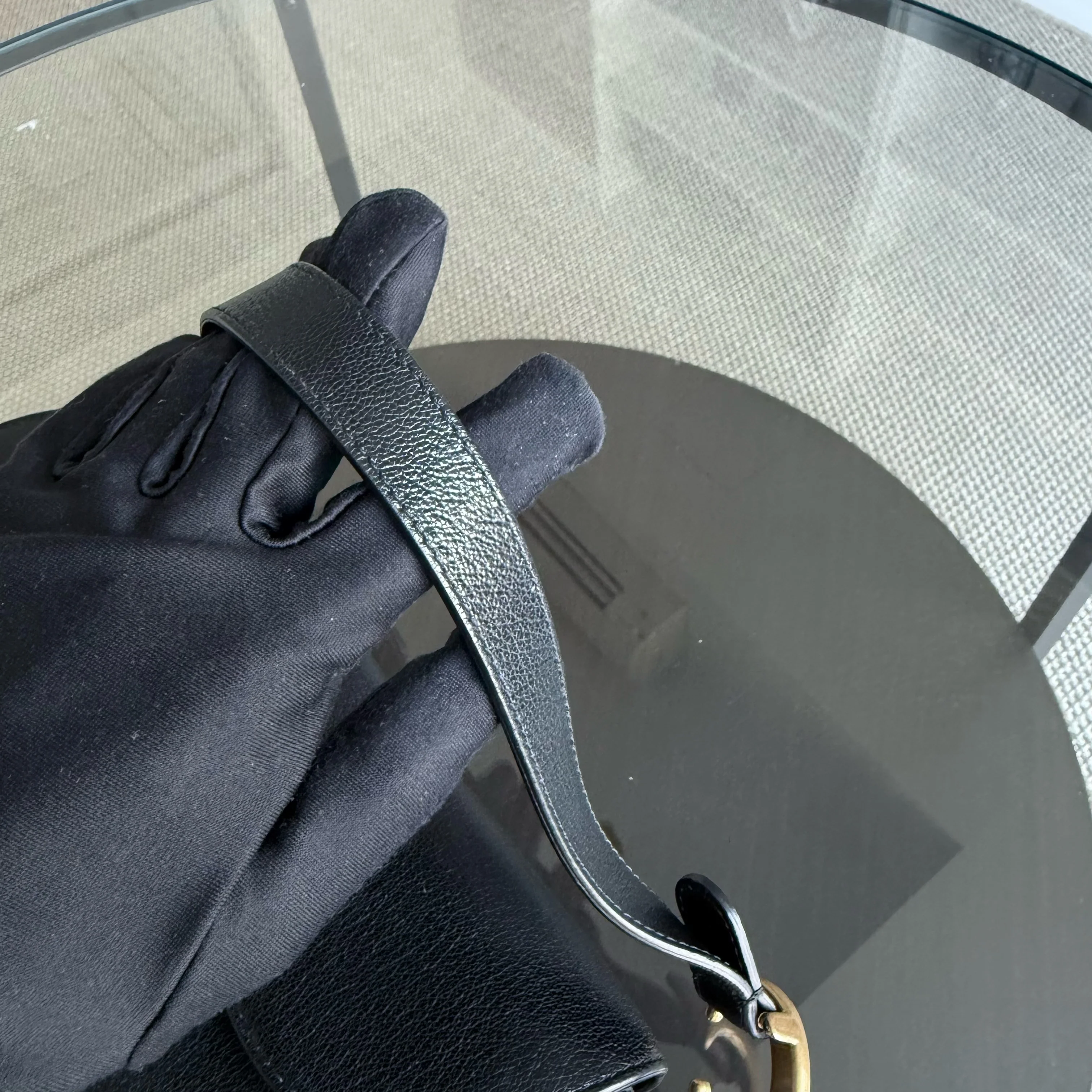 Dior Saddle Medium - 25CM Calfskin Black Gold Hardware