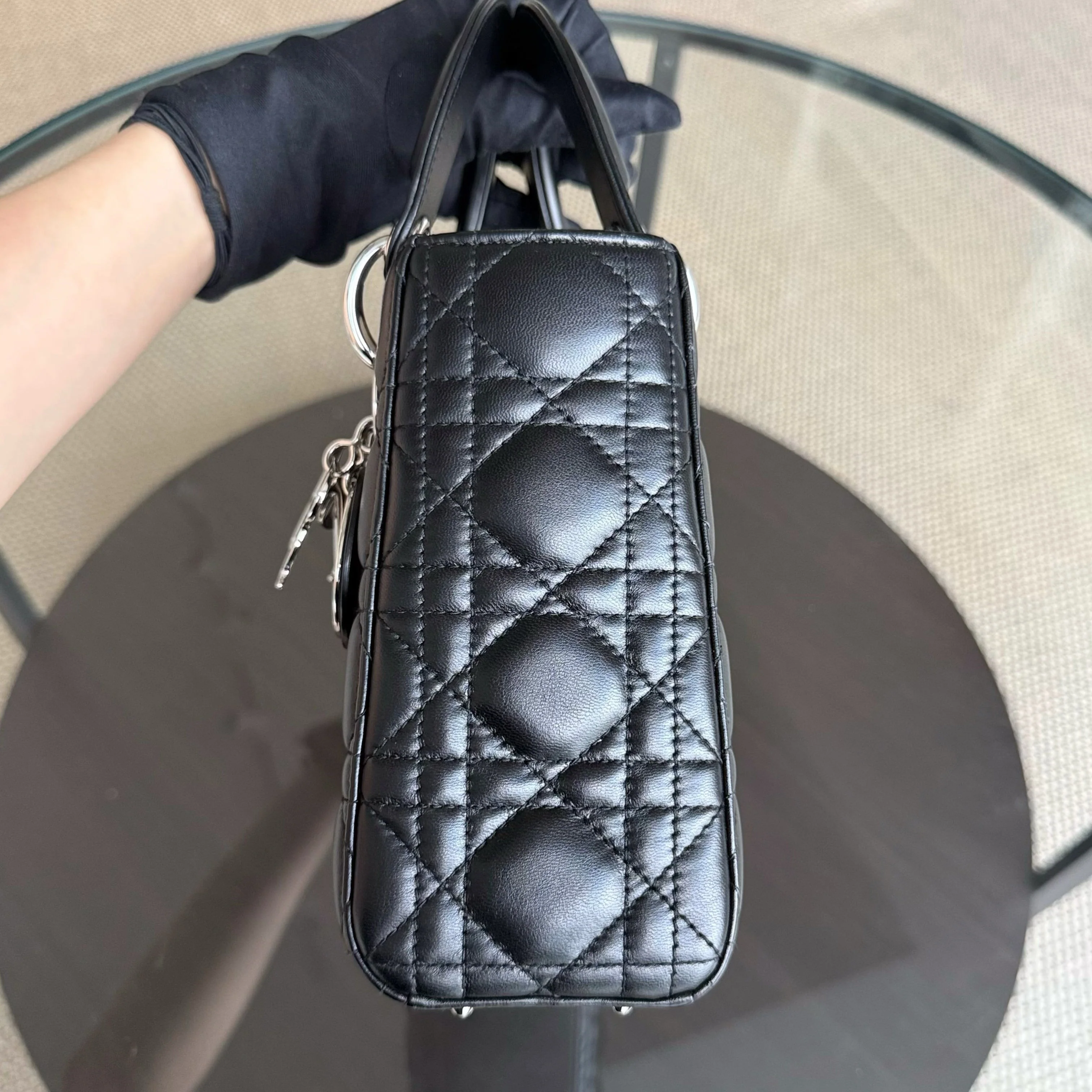Dior Lady Small Flap - Cannage Lambskin Black Silver Hardware