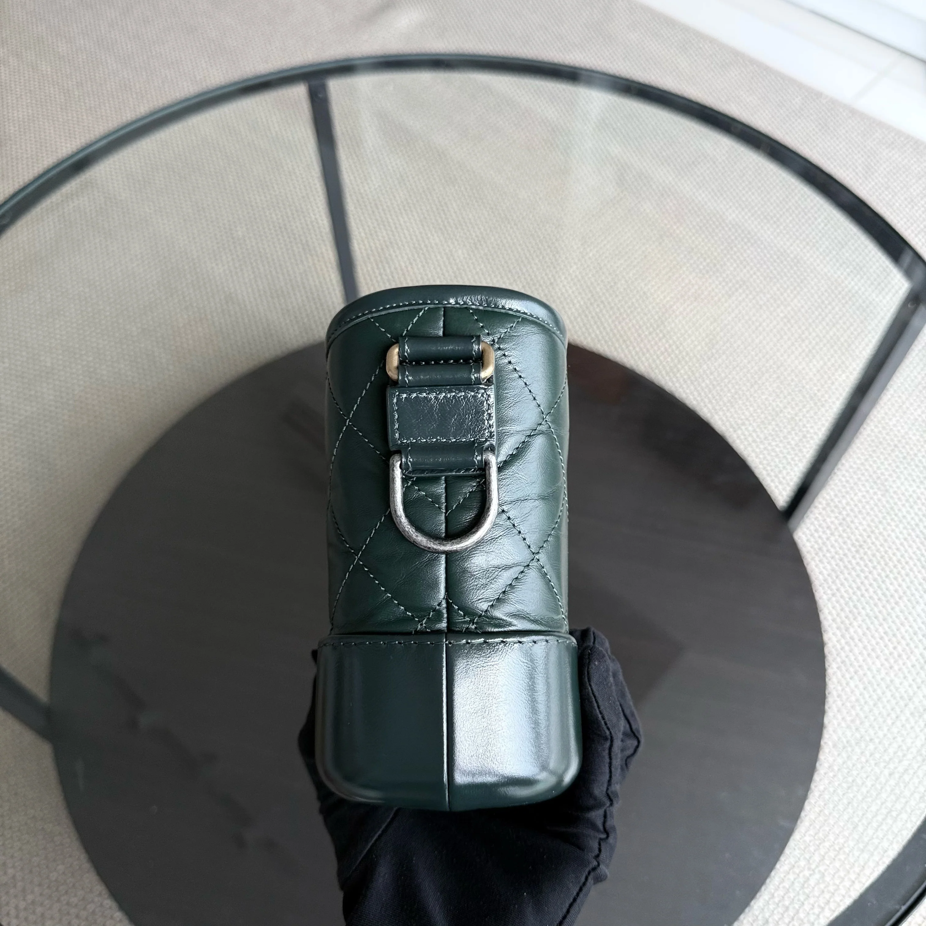 Chanel Gabrielle Small - Quilted Calfskin Dark Green Gold Hardware Series 26