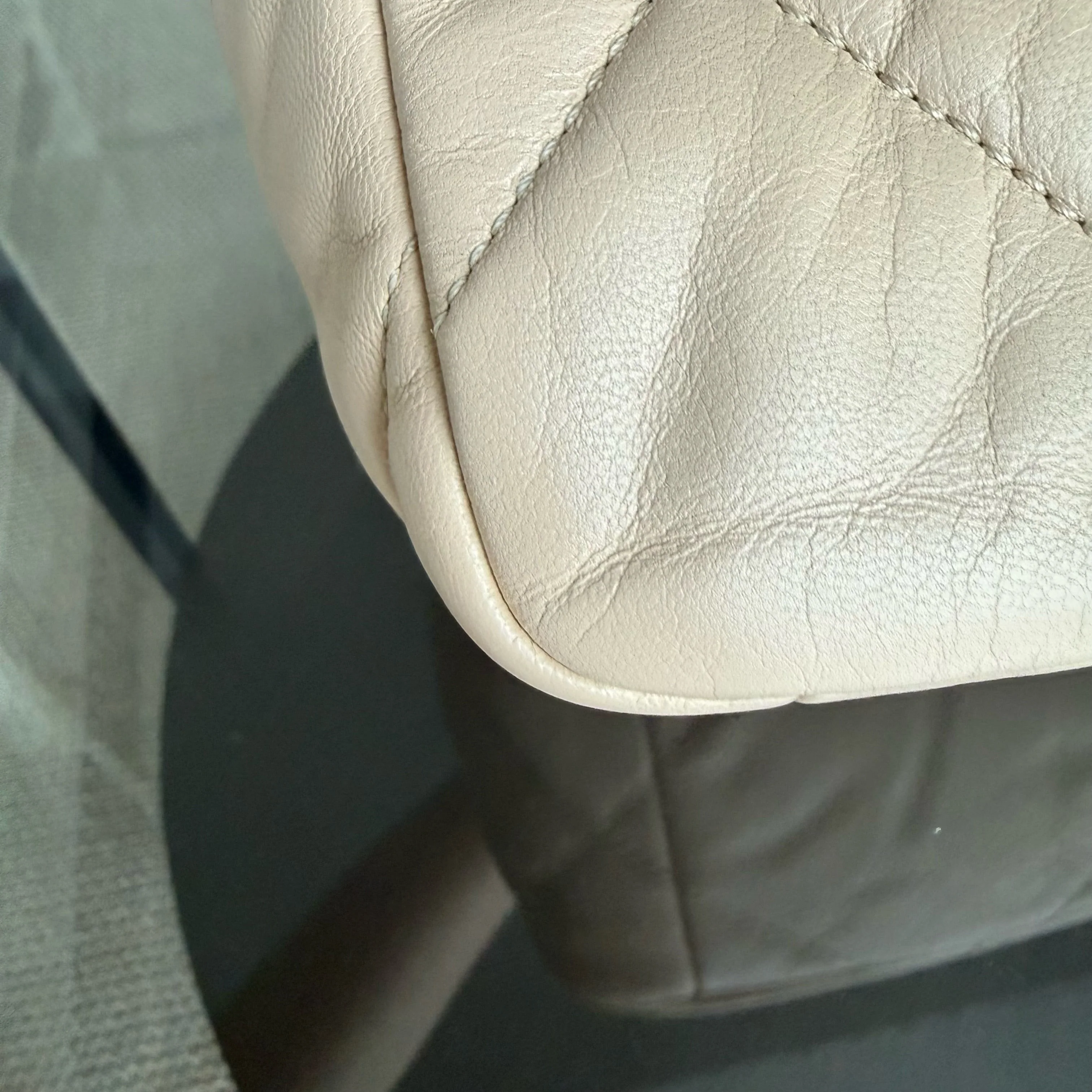 Chanel 19 Bag Small- C19 Quilted Goatskin Light Beige Cream Two-tone Hardware Series 30