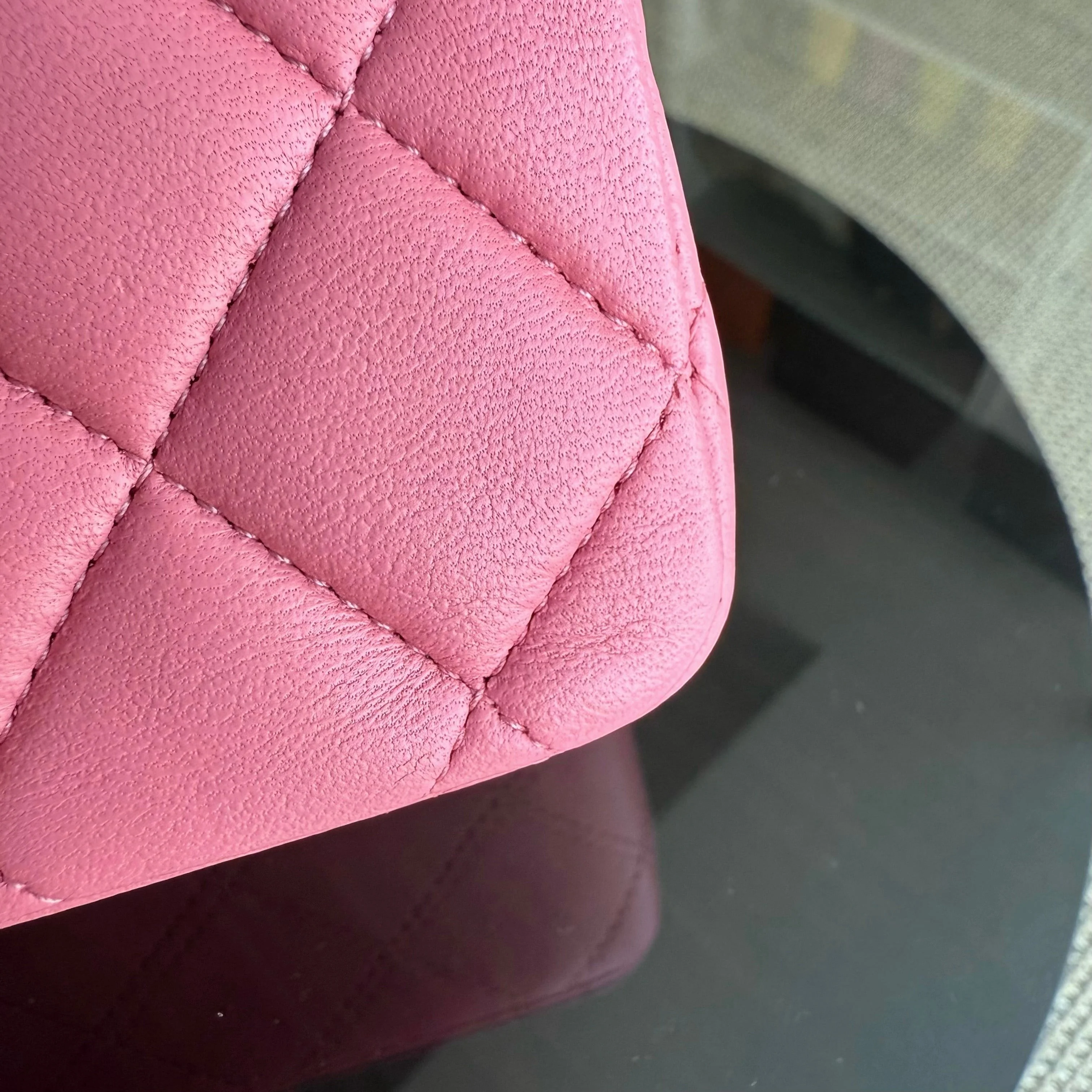 Chanel Classic Flap Medium - 25CM Quilted Lambskin Light Pink Silver Hardware Series 18