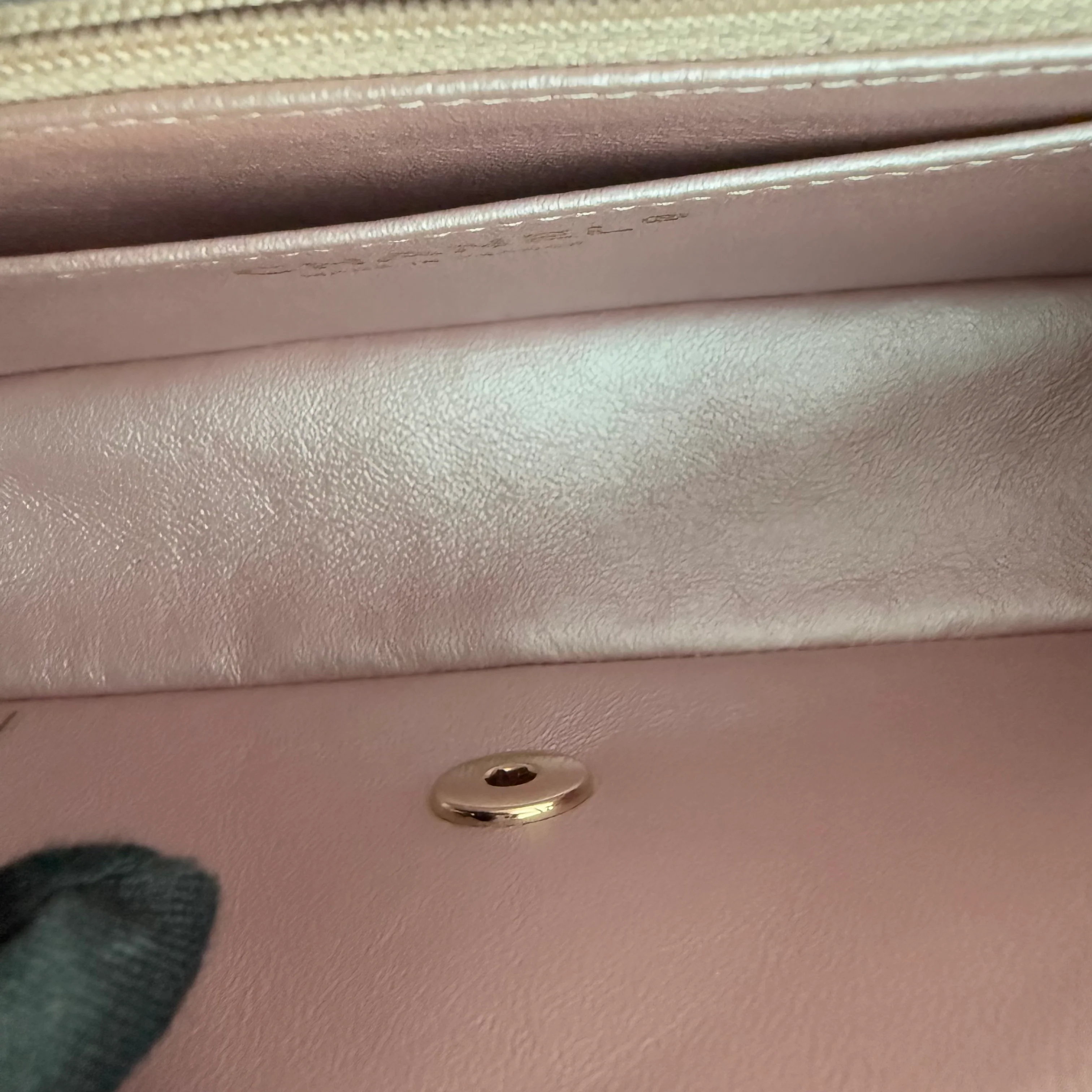 Chanel Classic Flap Mini - 20CM Rectangle Iridescent Lambskin Quilted Pink Gold Hardware Series 20