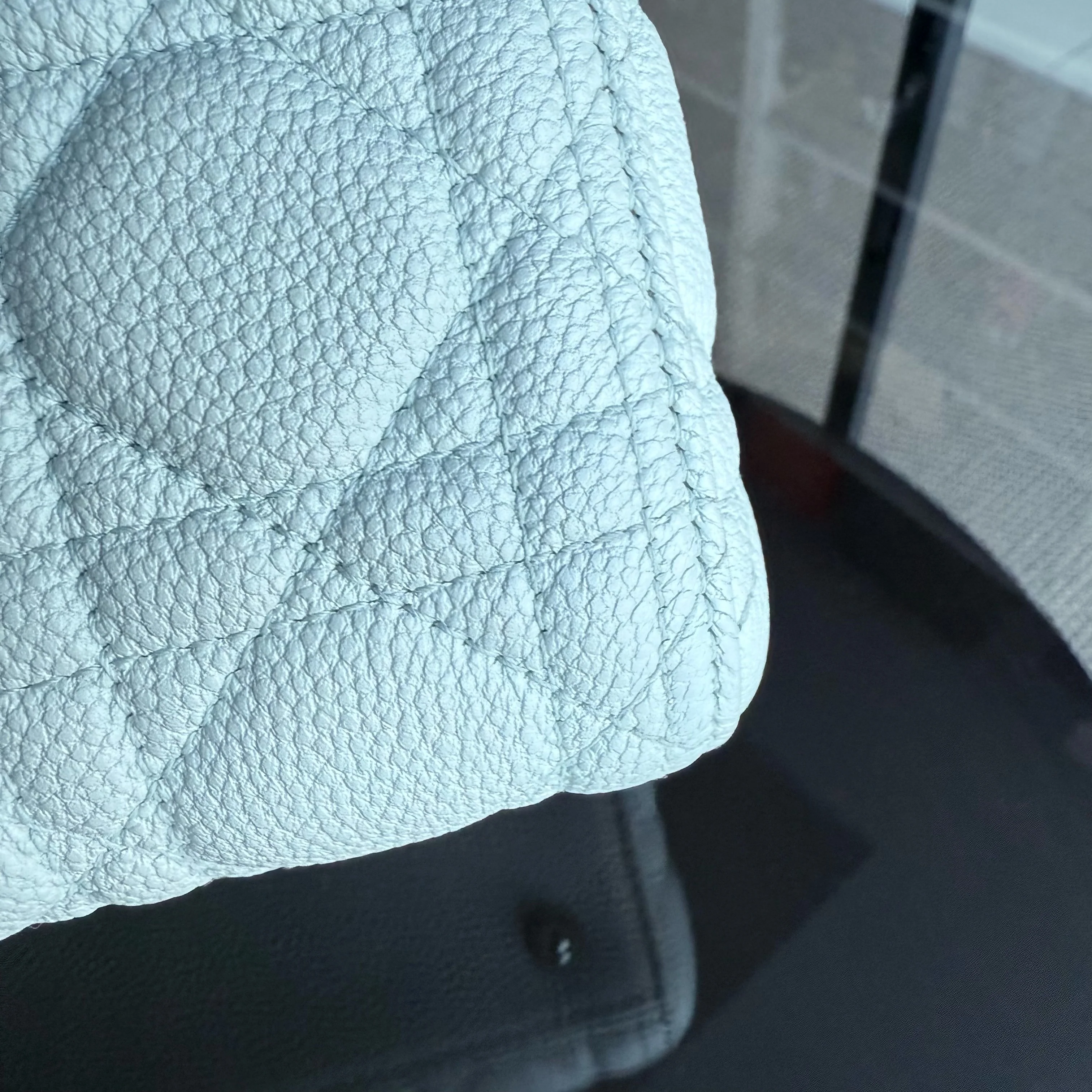 Dior Lady Medium Caviar - Grained Calfskin Cannage Glacier White Ice Blue Silver Hardware