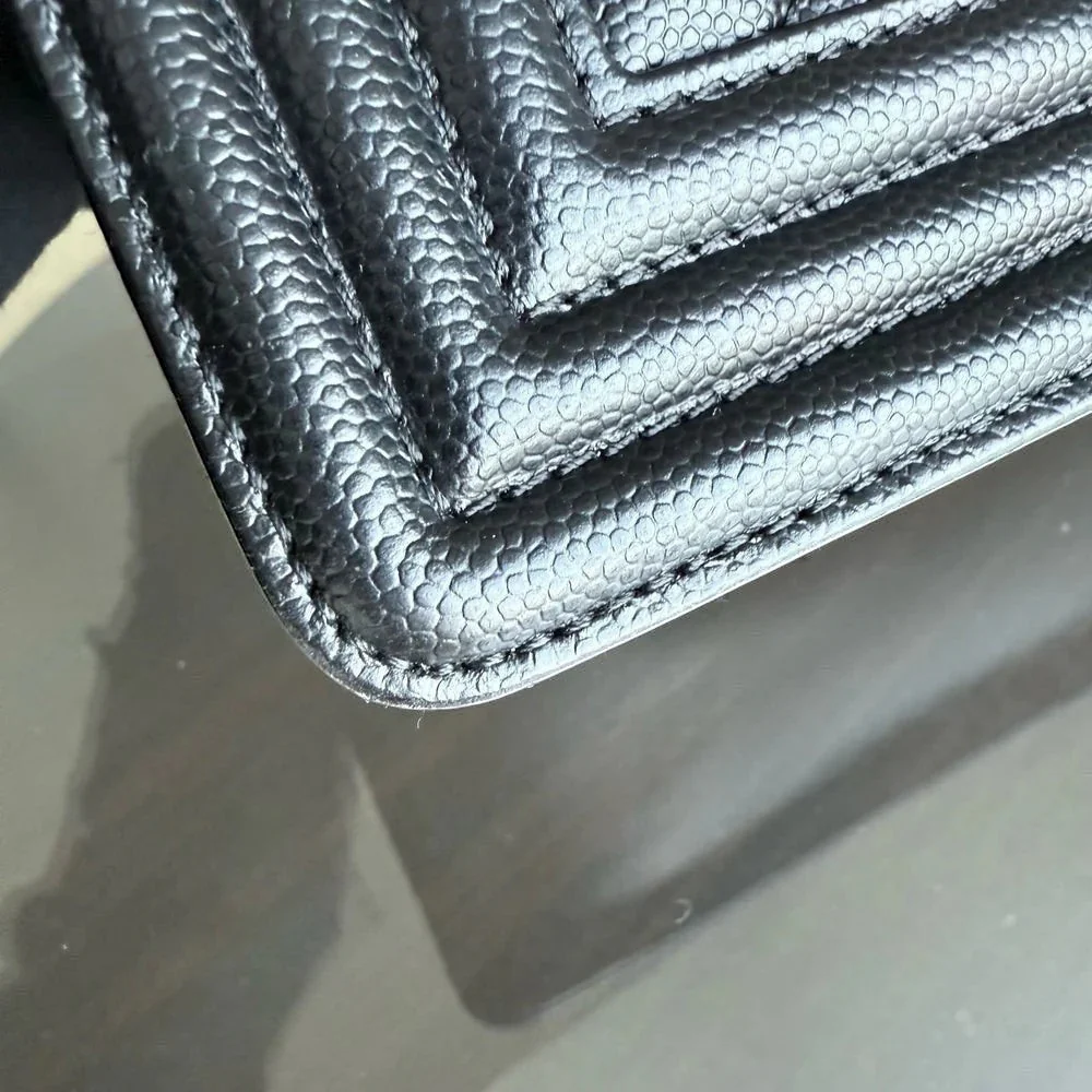 Chanel Boy Small - Caviar 20CM Quilted Black Gold Hardware Series 27