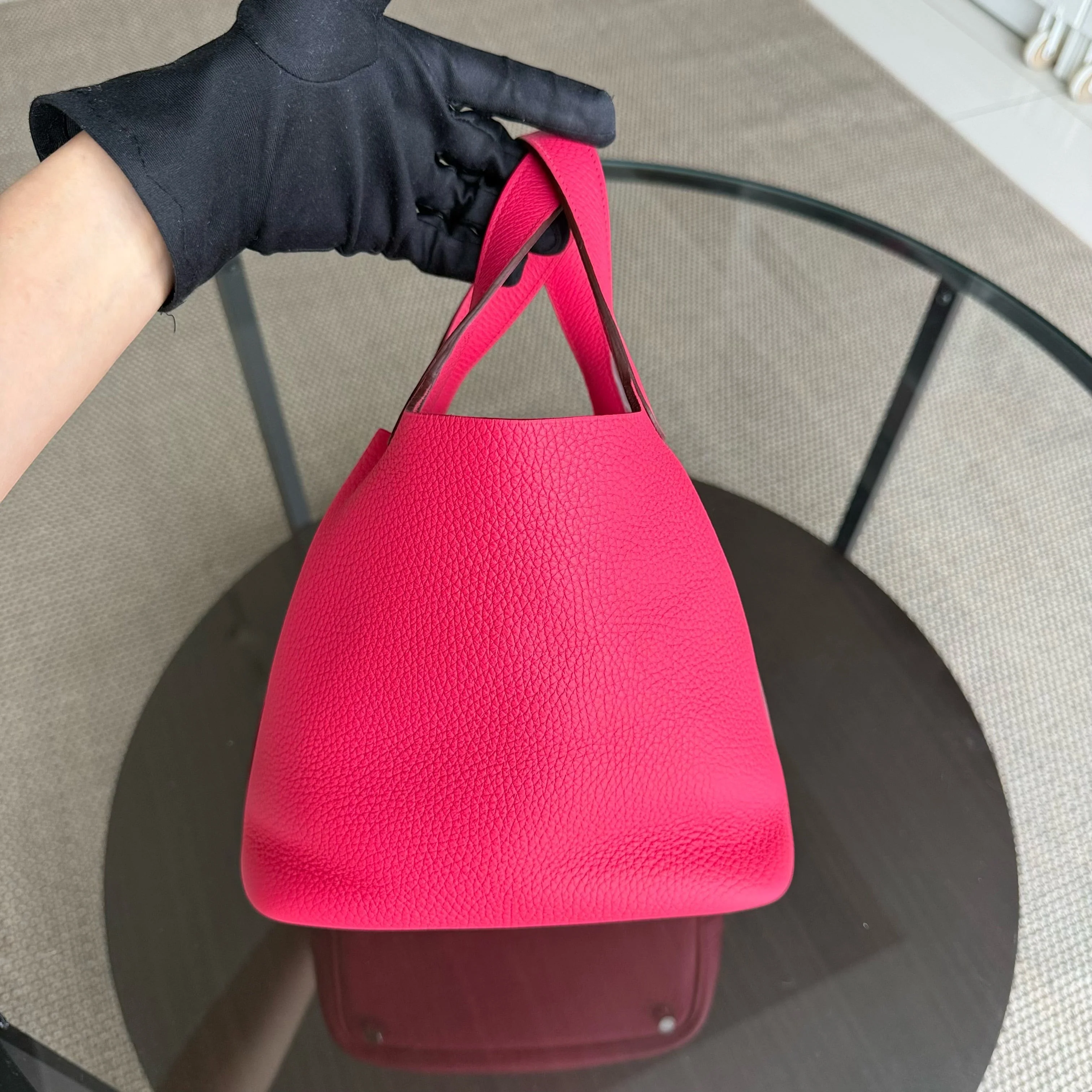 Hermes Picotin Lock 18 - TC Taurillion Clemence Pink Palladium Hardware Stamp A