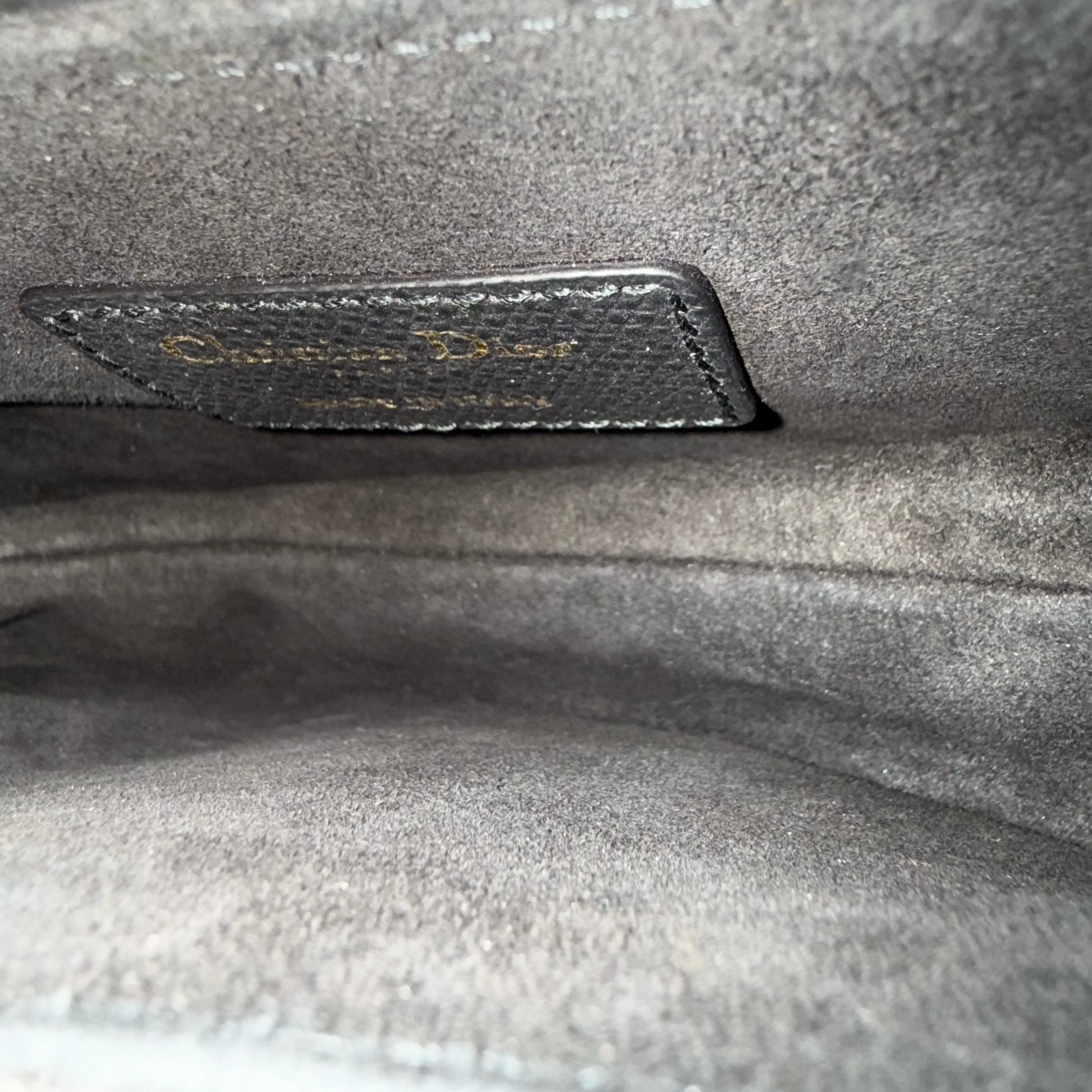 Dior Saddle Mini With Strap - 21CM Grained Calfskin Black Gold Hardware