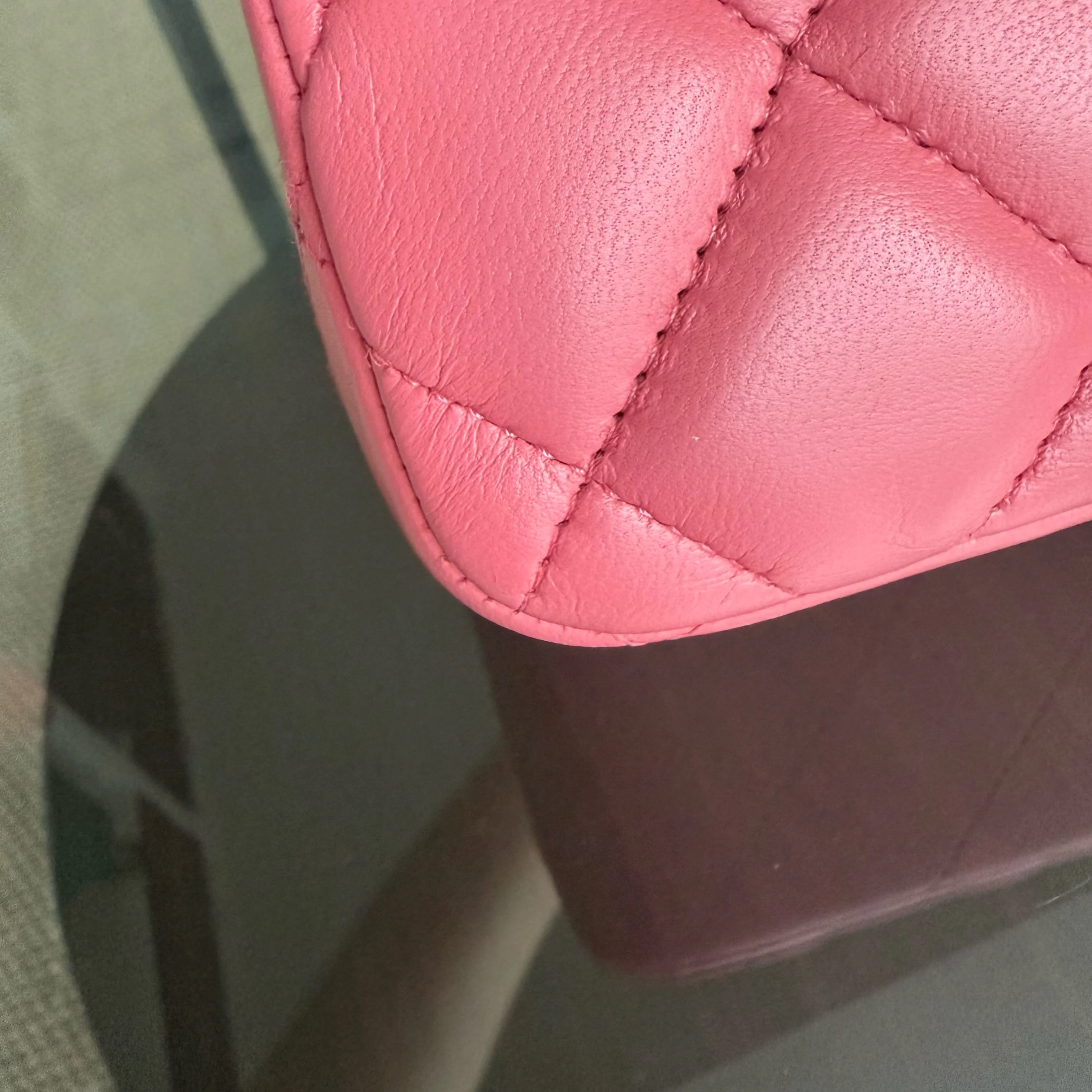 Chanel Classic Flap Jumbo - Double Flap 30CM Quilted Lambskin Pink Silver Hardware Series 16