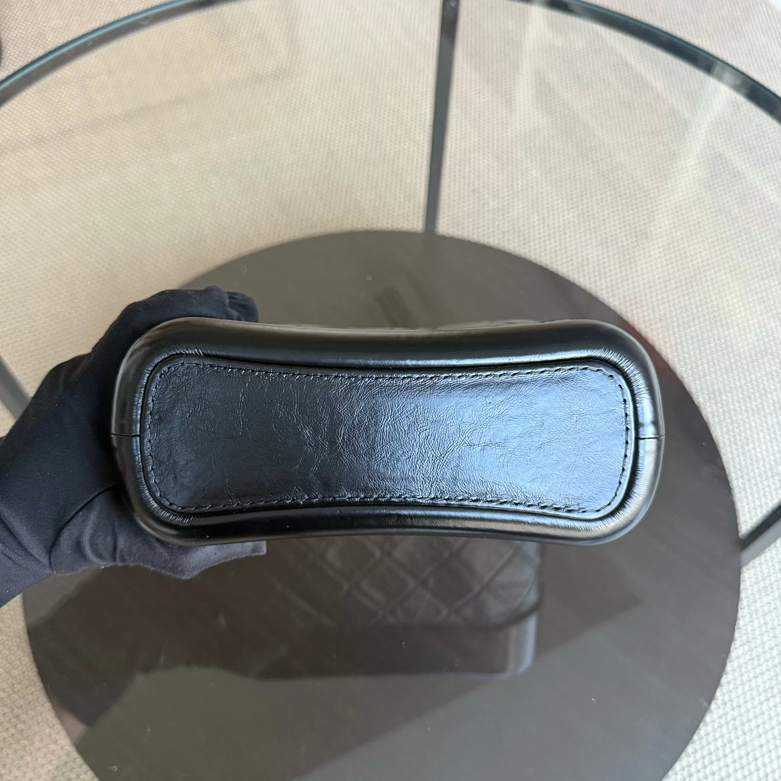 Chanel Gabrielle Small - Quilted Aged Calfskin Black Two-tone Gold Hardware