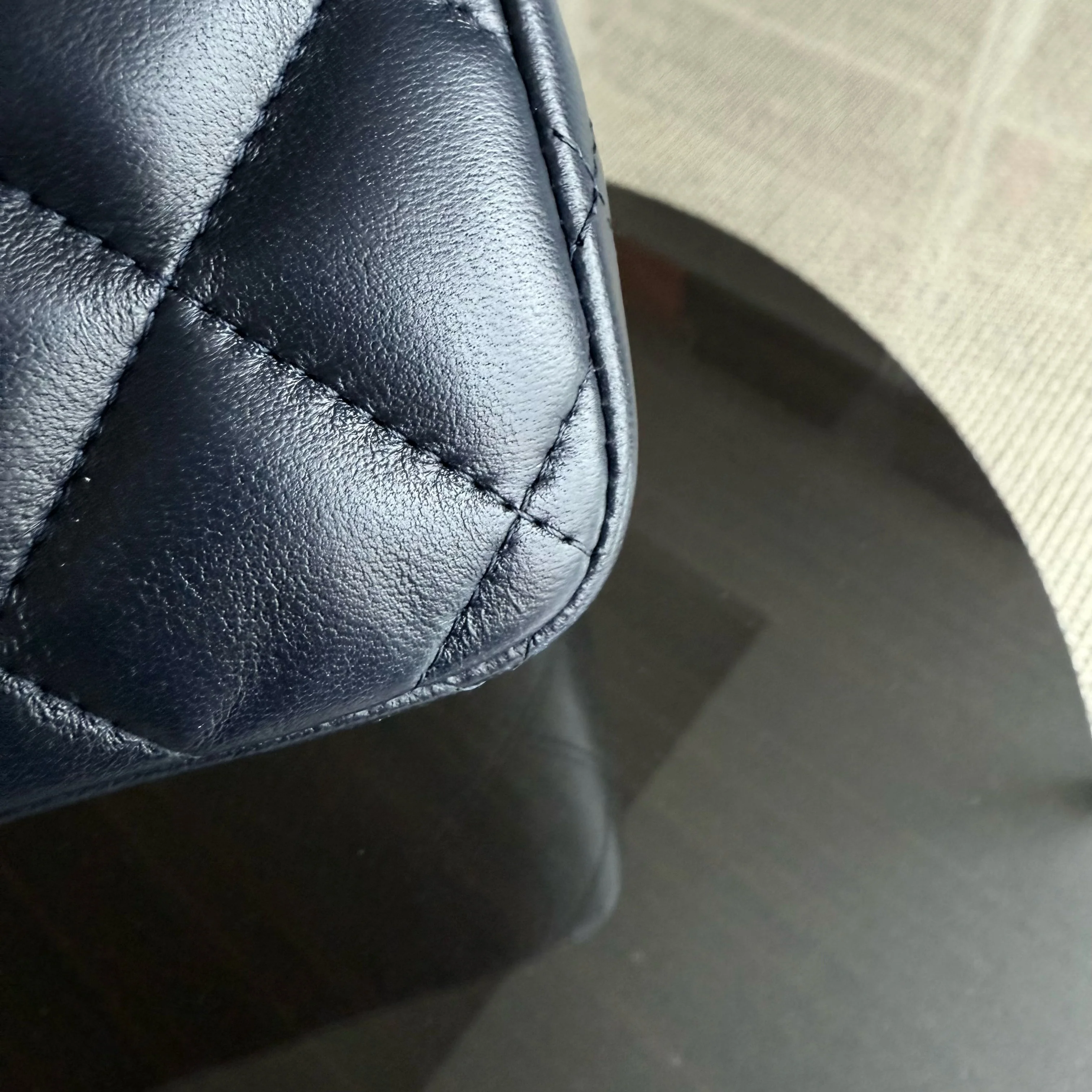 Chanel Classic Flap Jumbo - Double Flap 30CM Quilted Lambskin Dark Blue Gold Hardware Series 20