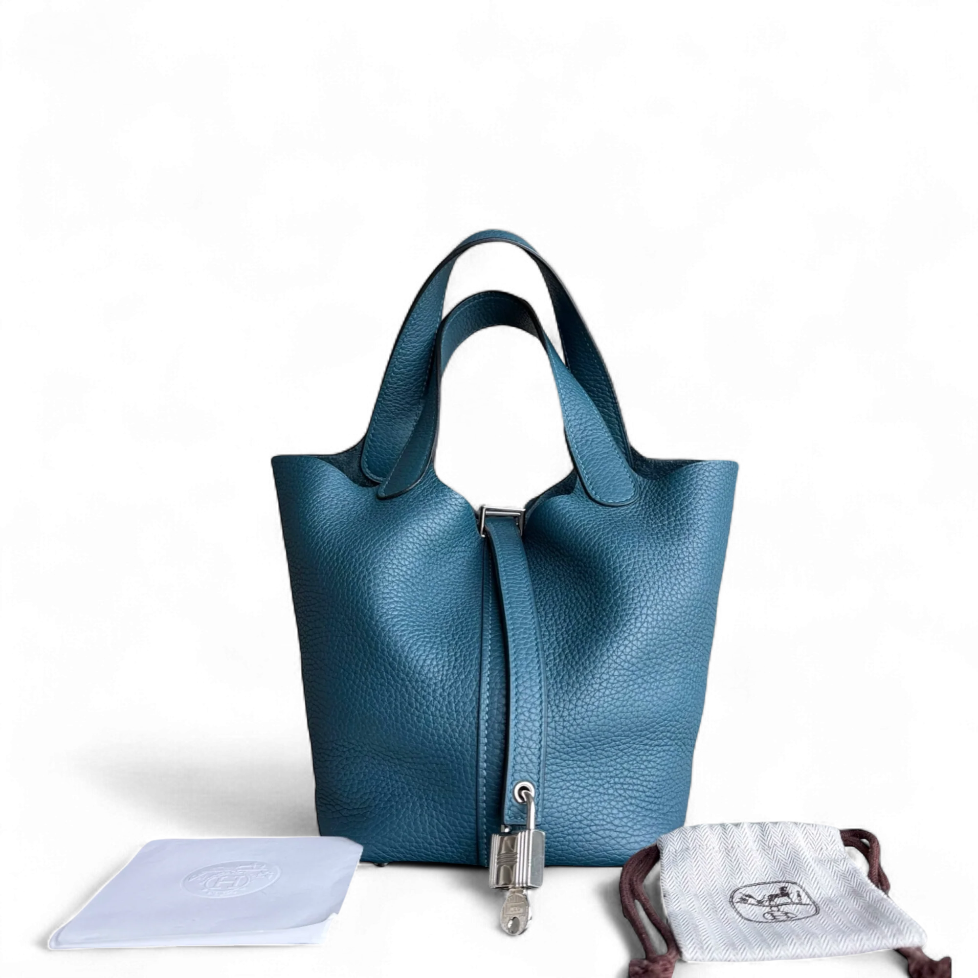 Hermes Picotin 18 - TC Clemence Leather Colvert Blue Palladium Silver Hardware