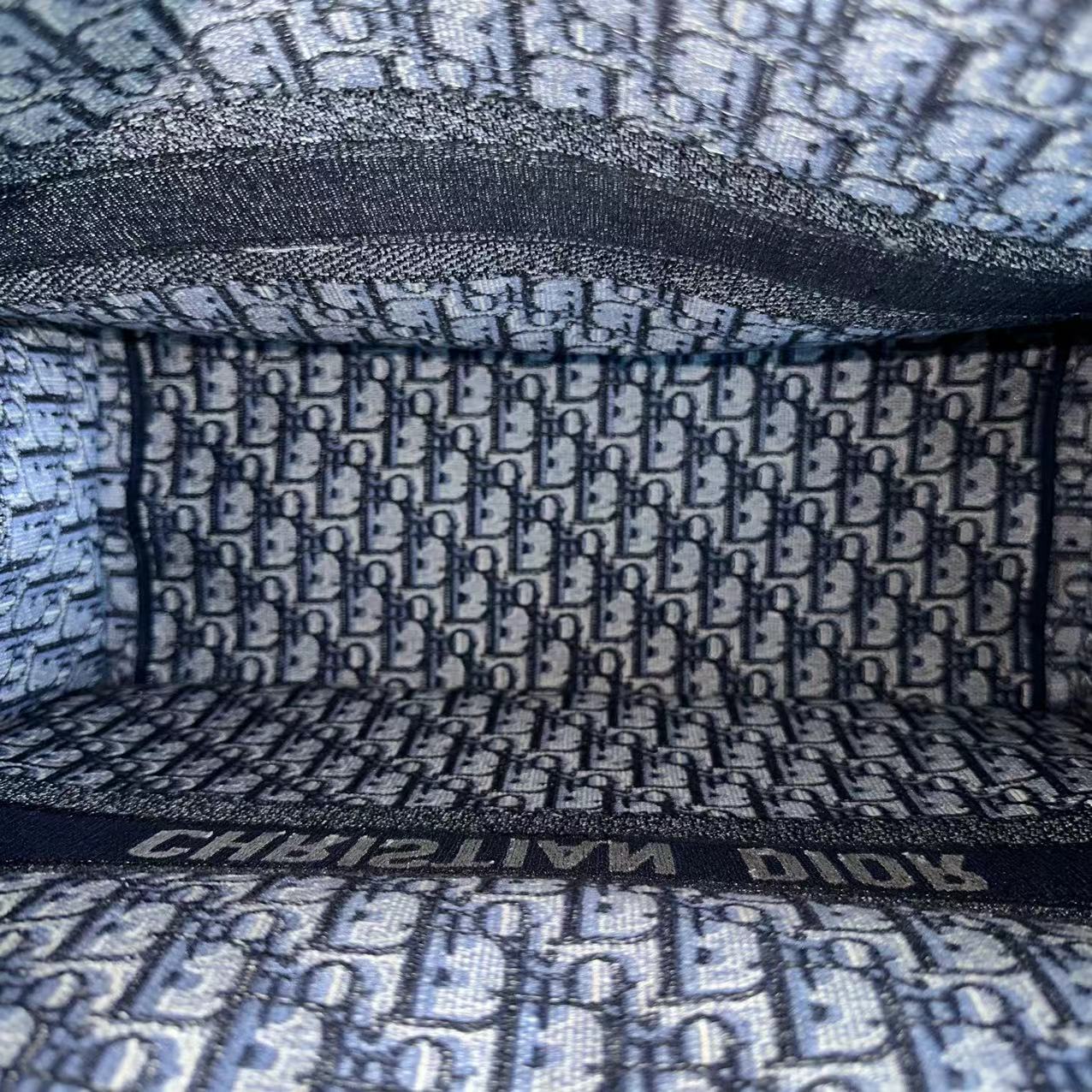 Dior Book Tote - Large Canvas Monogram Dark Blue