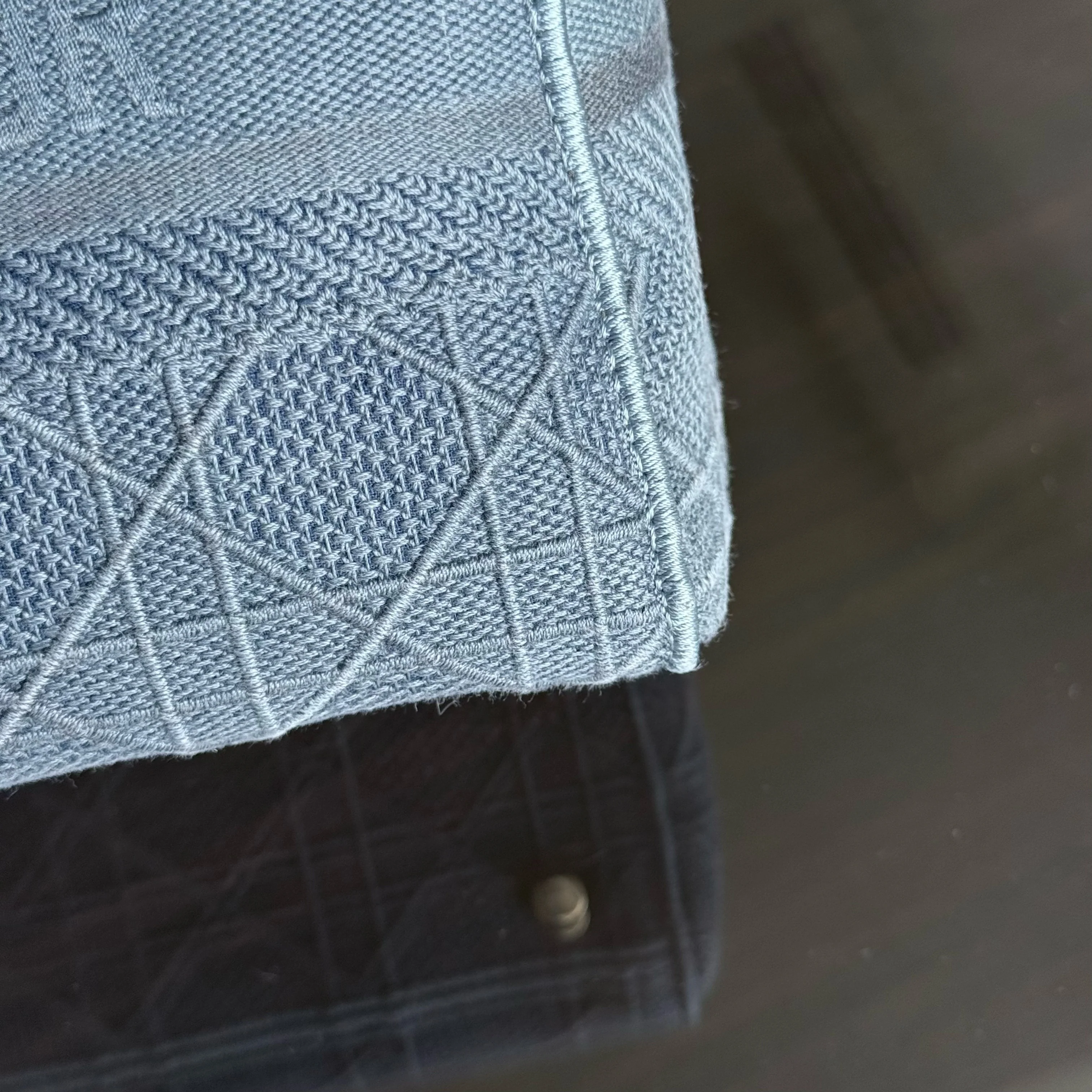 Dior Lady D-Lite - Cannage Embroidered Light Denim Blue Gold Hardware