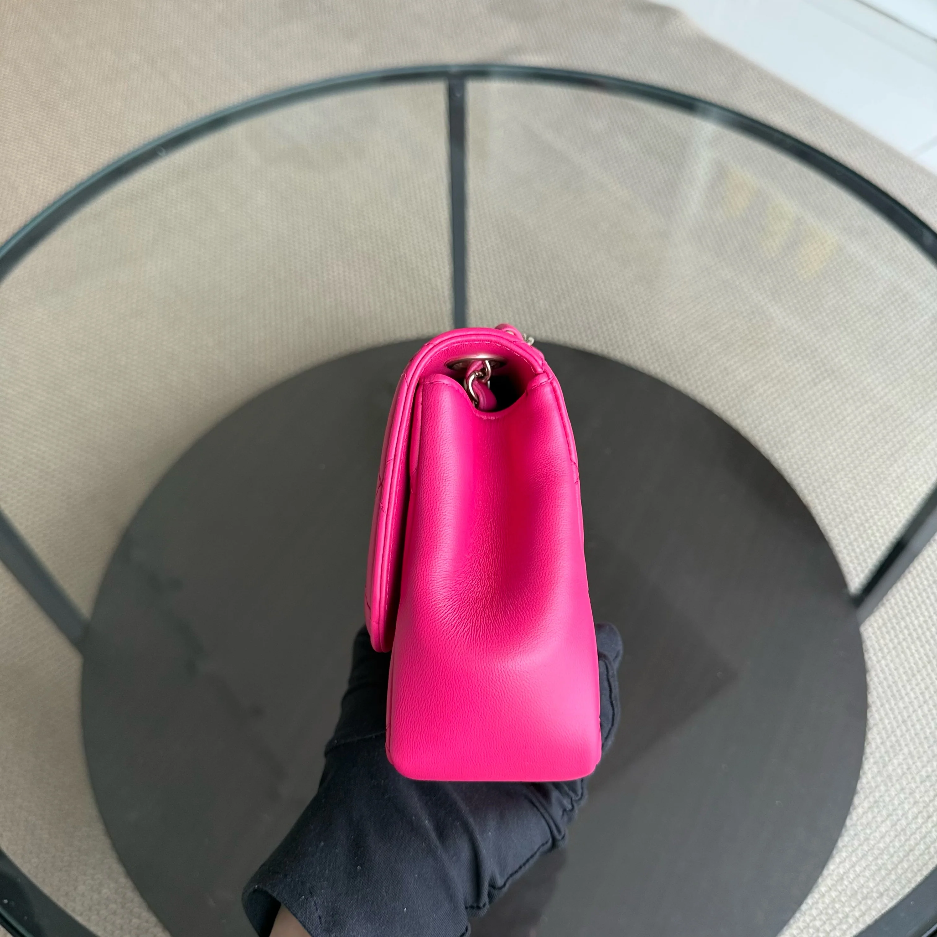 Chanel Chic Flap Small - 23CM Quilted Lambskin Hot Pink Gold Hardware Series 22