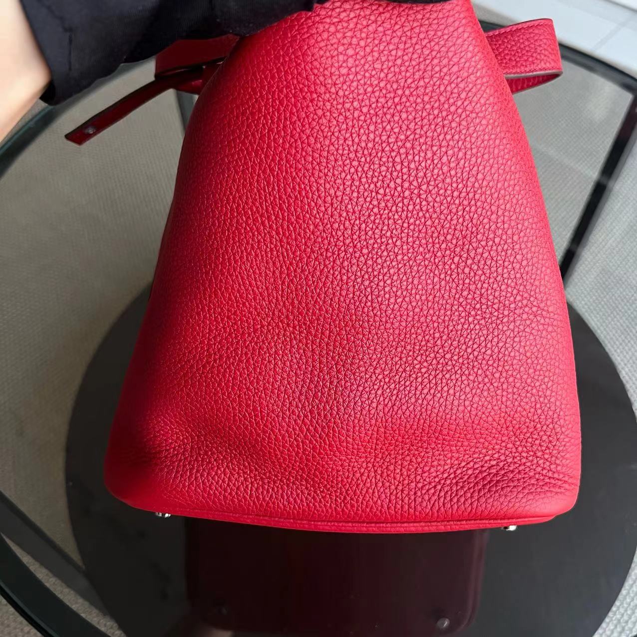 Hermes Picotin 22 - Clemence Red Silver Hardware