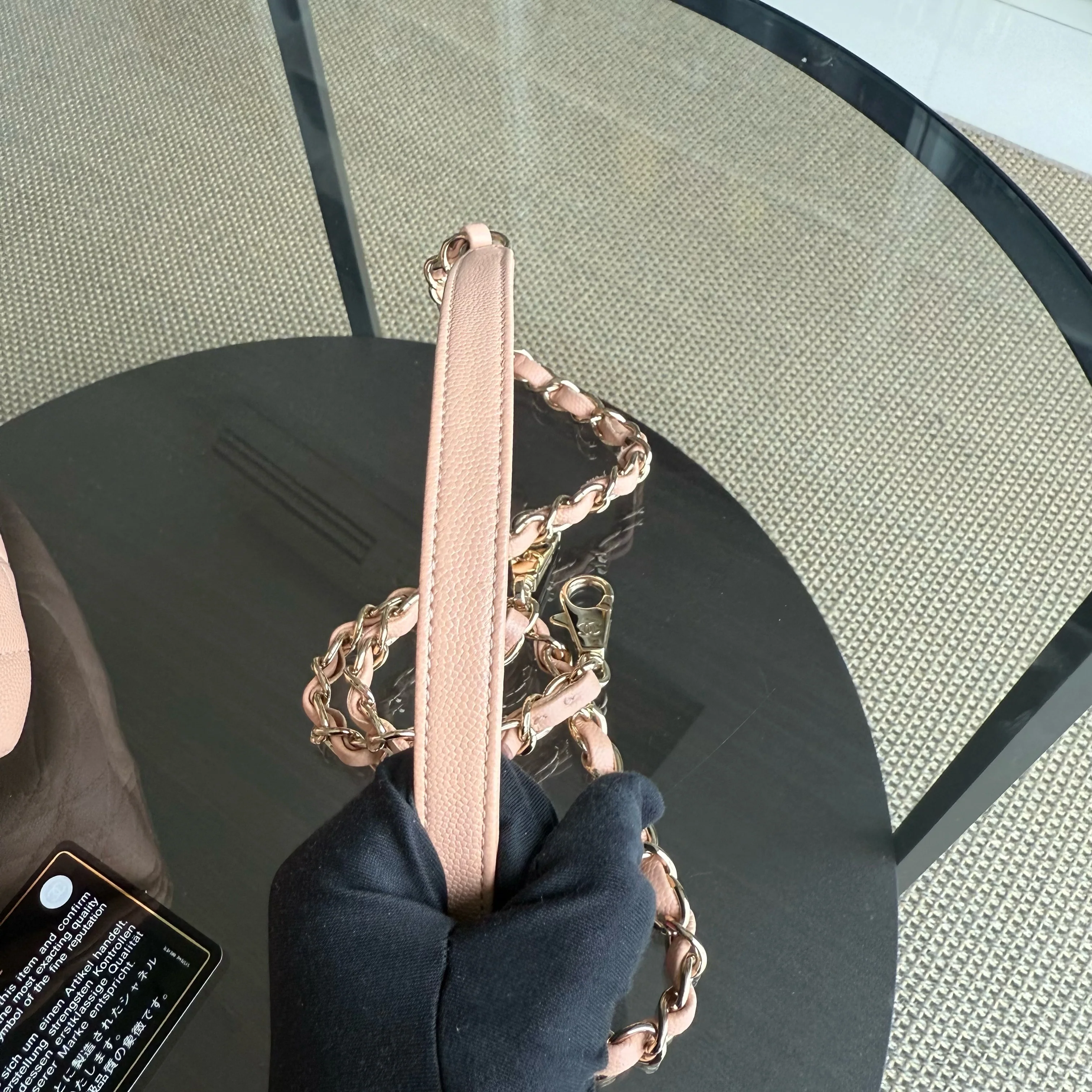 Chanel Coco Handle Medium - Caviar Quilted Grained Calfskin Beige Gold Hardware Series 31