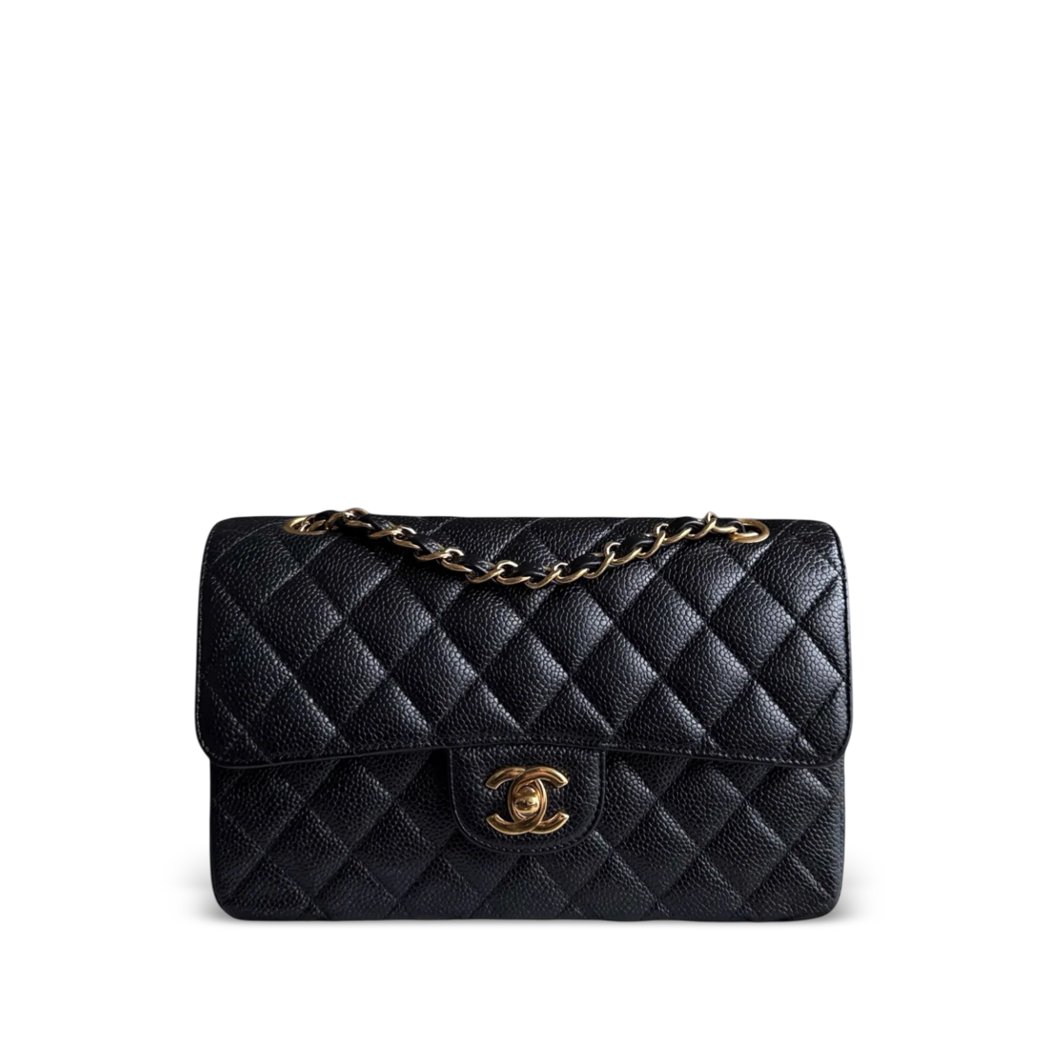 Chanel Classic Flap Small - Caviar 23CM Quilted Black Gold Hardware Series 16