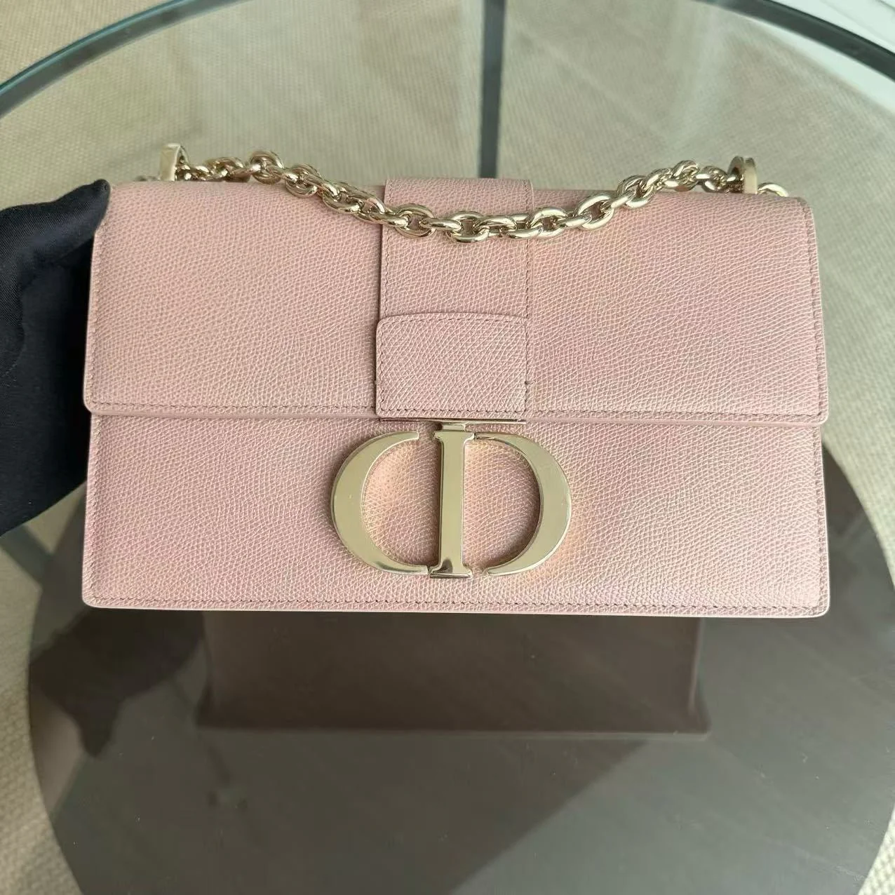 Dior 30 Montaigne Chain Bag - Caviar Grained Calfskin Nude Pink Gold Hardware