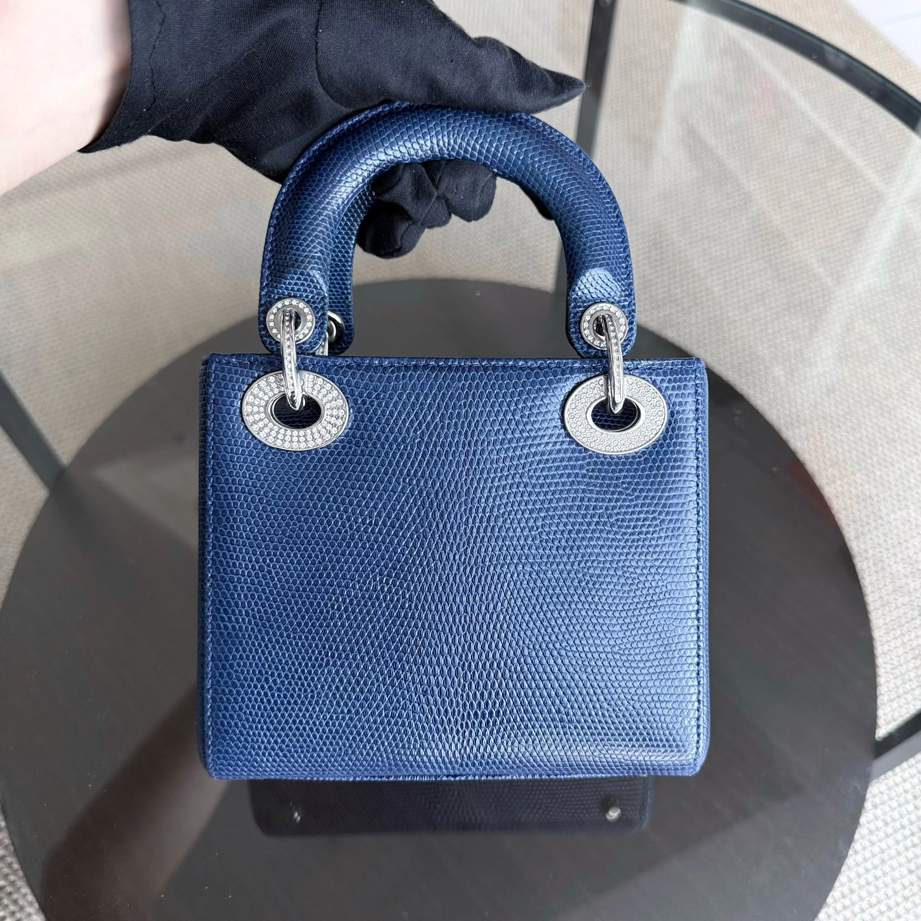 Dior Lady Mini - Exotic Lizard Limited Edition Swarovski Crystal Silver Hardware