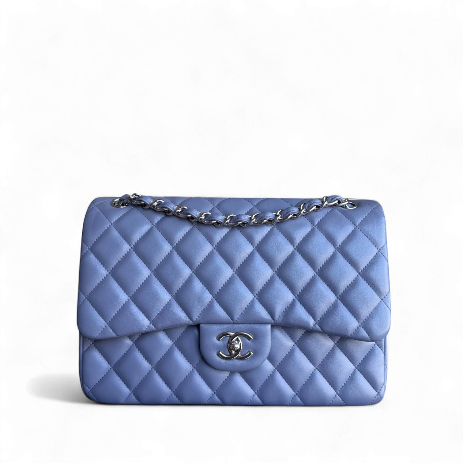 Chanel Classic Flap Jumbo - Double Flap 30CM Quilted Lambskin Lavender Silver Hardware Series 15