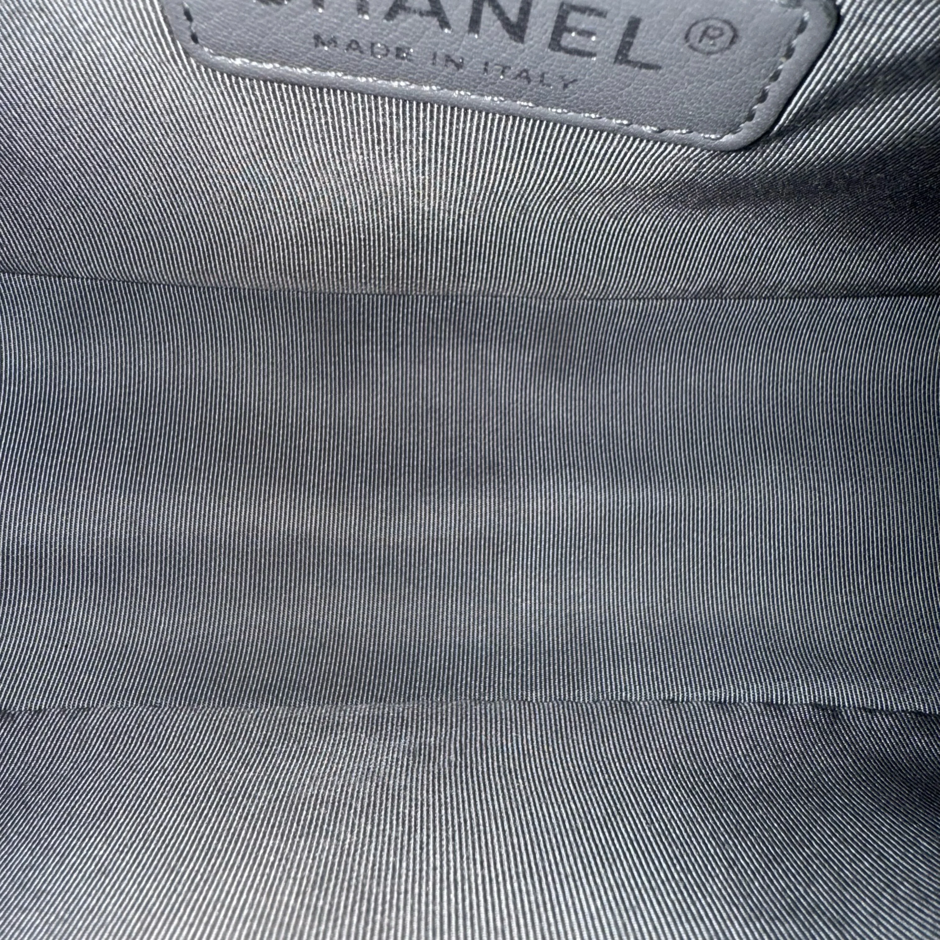 Chanel Boy Medium - 25CM Quilted Calfskin Black Ruthenium Silver Hardware