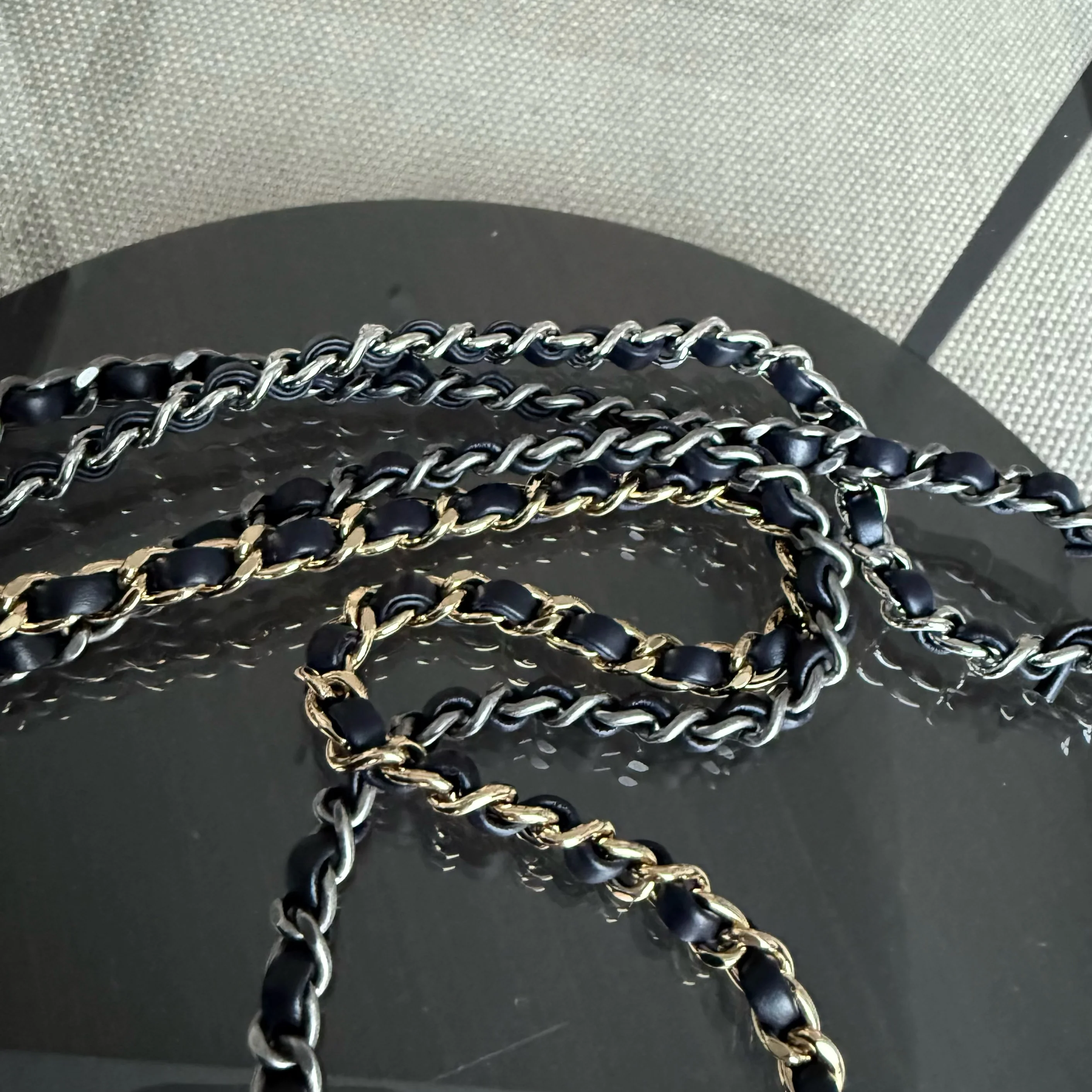 Chanel Gabrielle Small - Quilted Calfskin Dark Navy Blue Two-tone Gold Hardware Series 26