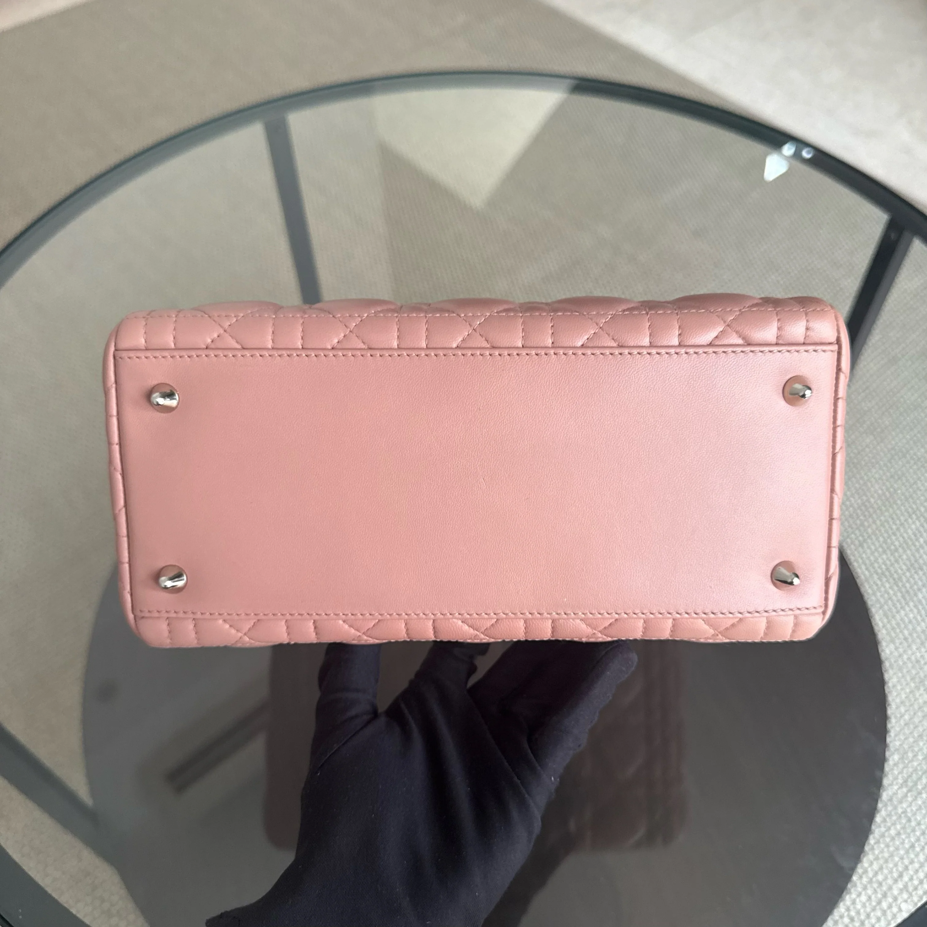 Dior Lady Medium - Cannage Lambskin Blush Gold Hardware Strap