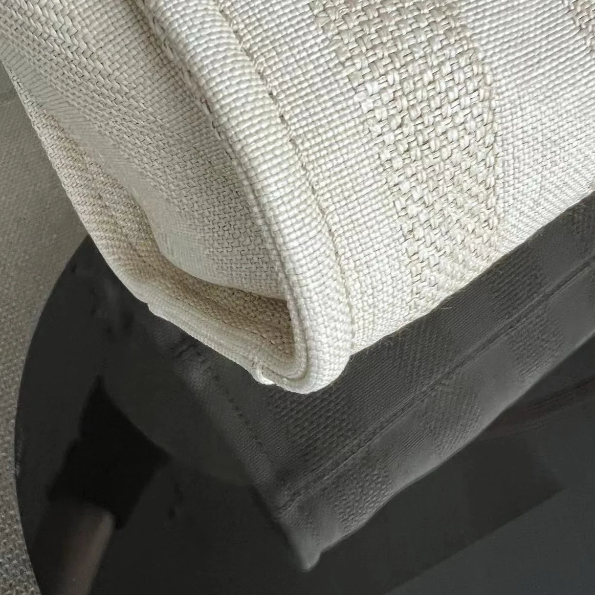 Chanel Deauville Small - Tote Yellow Canvas Silver Hardware 29