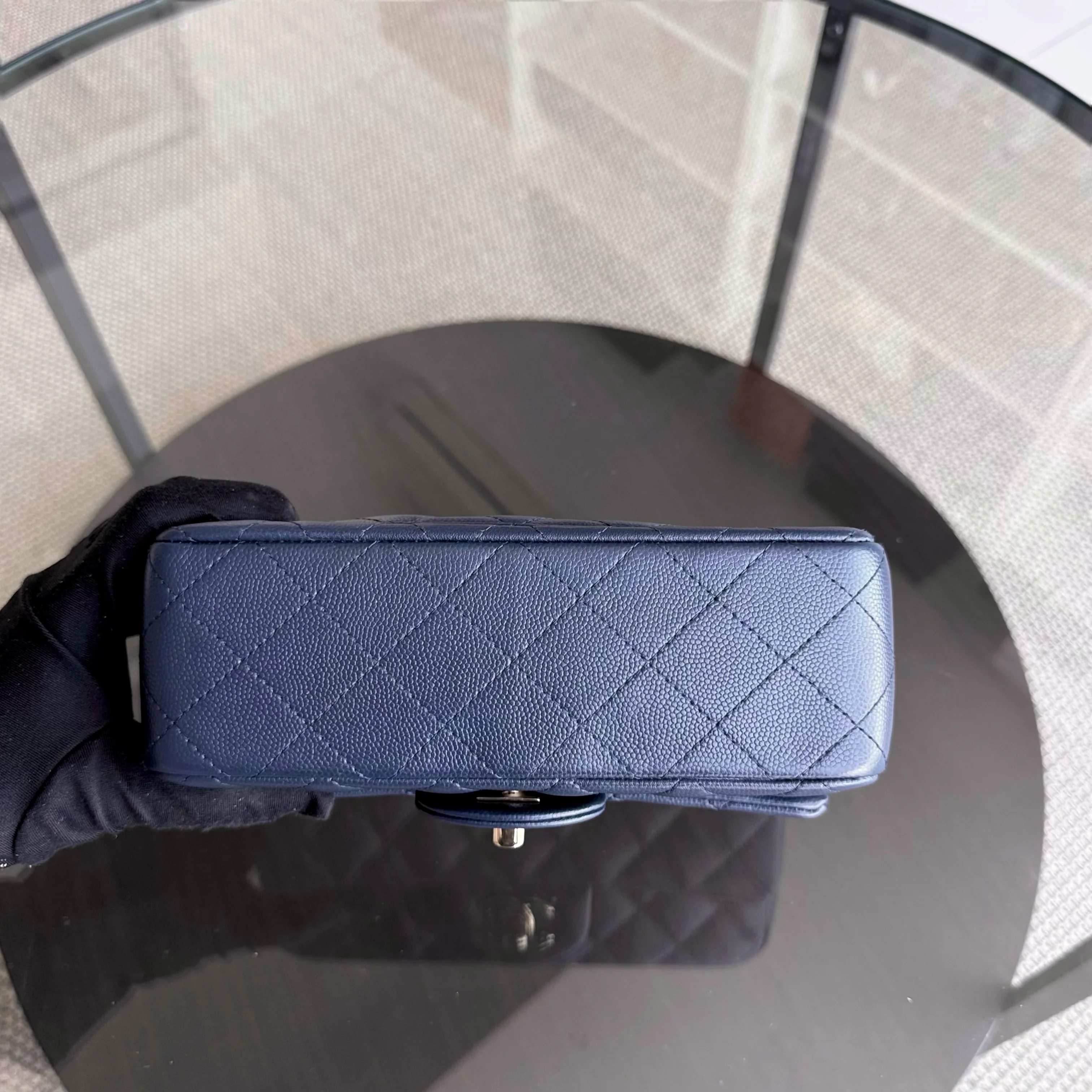 Chanel Classic Flap Mini - Caviar 20CM Quilted Dark Blue Gold Hardware Series 24