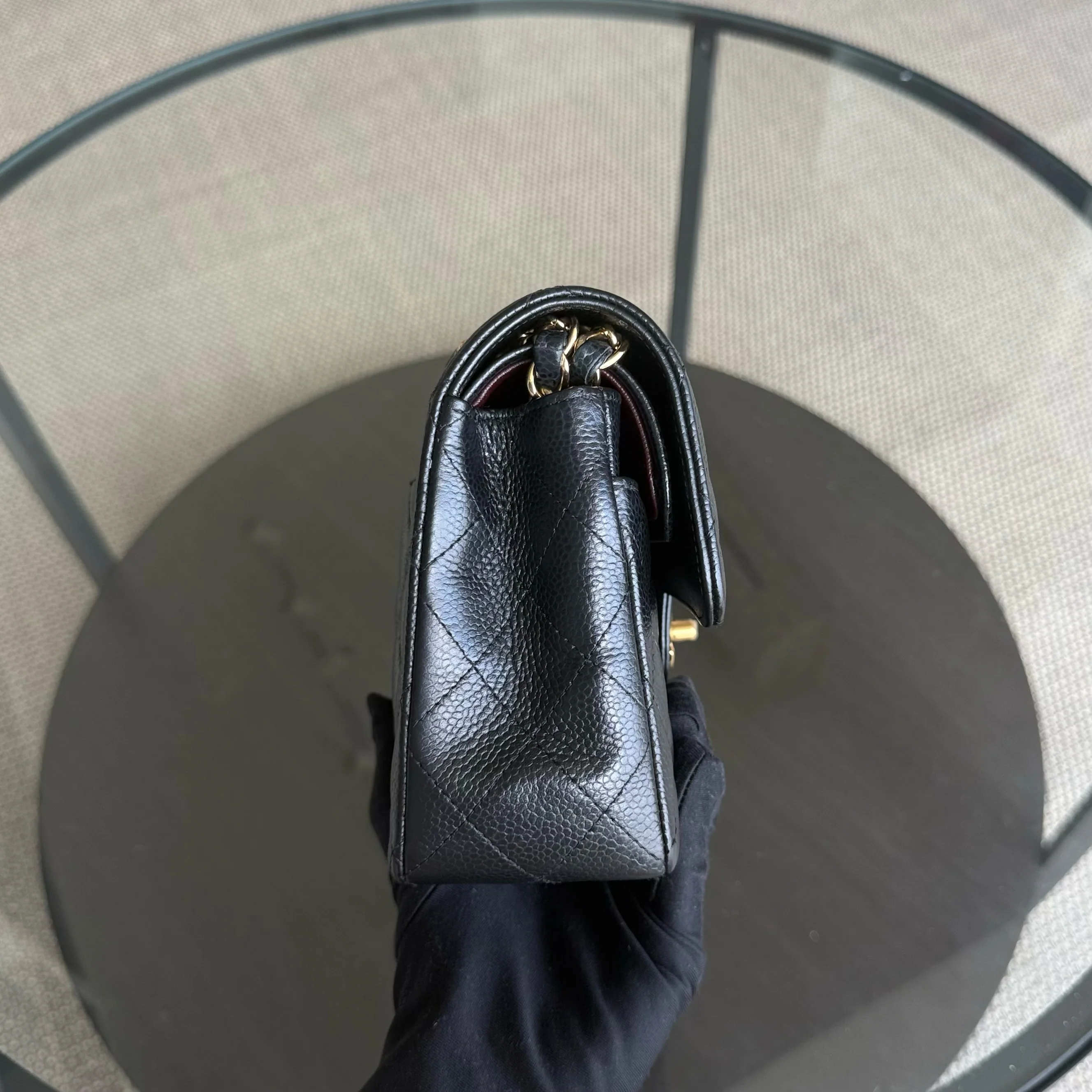 Chanel Classic Flap Small - Caviar 23CM Quilted Black Gold Hardware Series 25