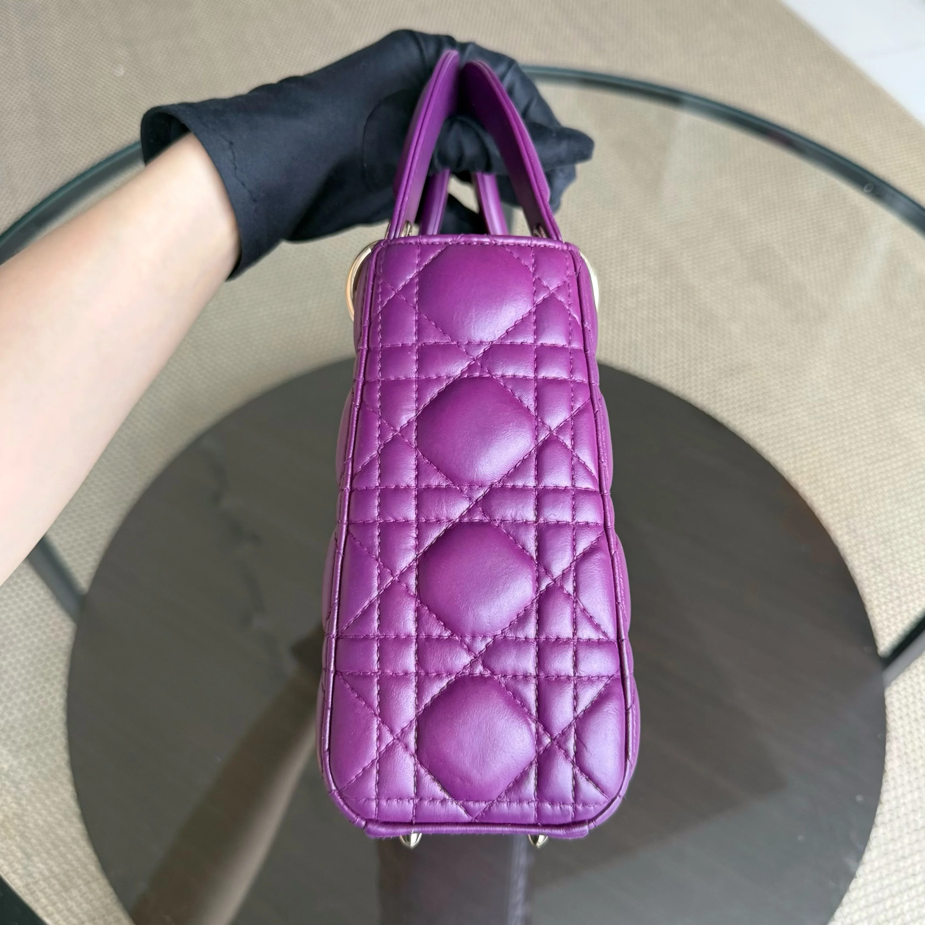 Dior Lady Small ABC - Cannage Lambskin Purple Gold Hardware MyABC