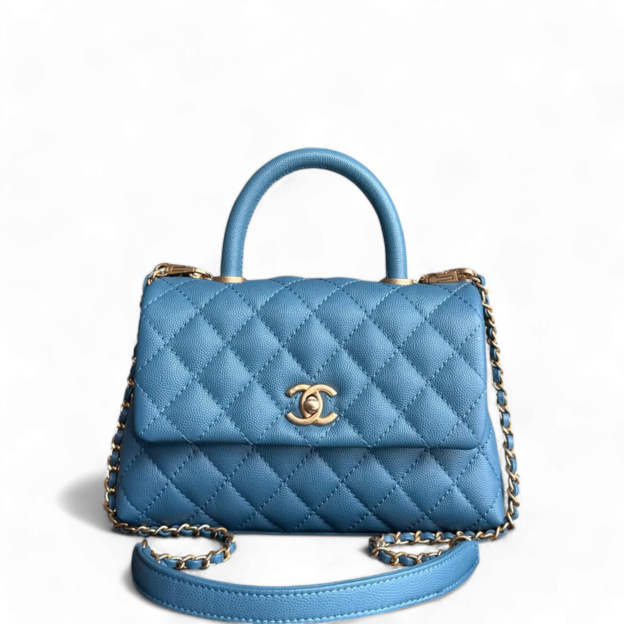Deposit of Chanel Coco Handle Small - Caviar Quilted Blue Gold Hardware Series 25 (half amount of total)